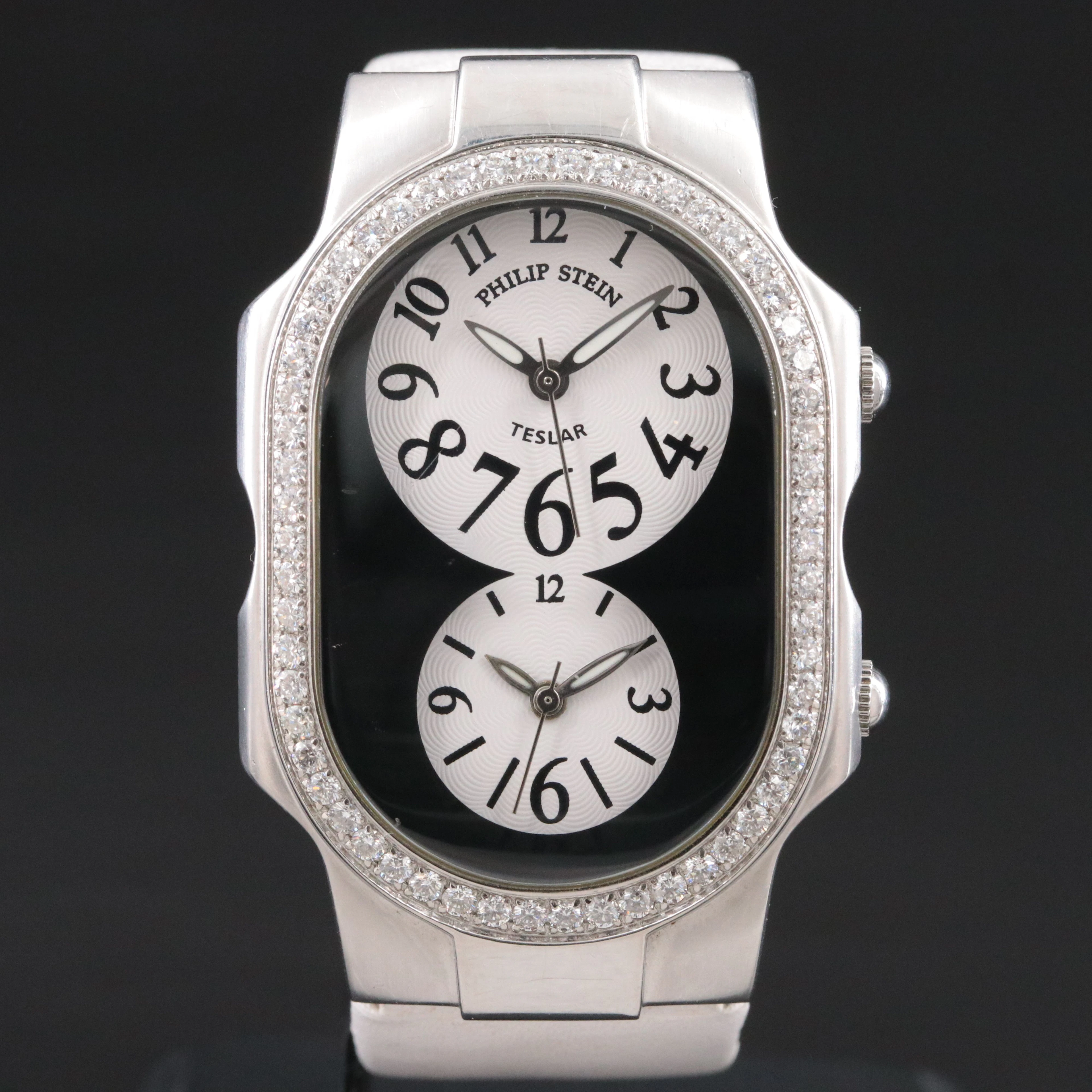 Philip Stein Teslar Steel Diamonds Quartz Watch