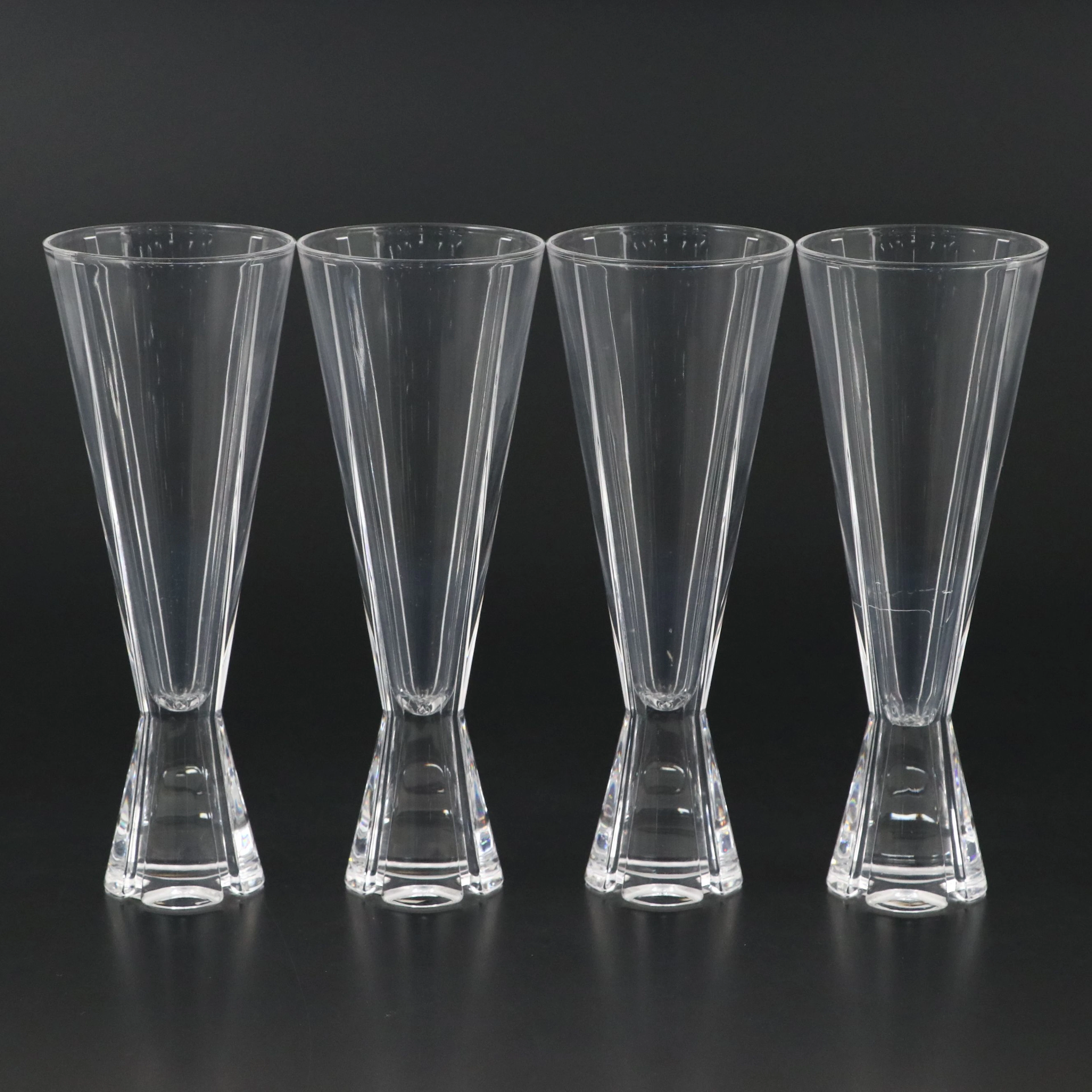 Mikasa "Havana" Crystal Fluted Champagne Glasses, 2000s
