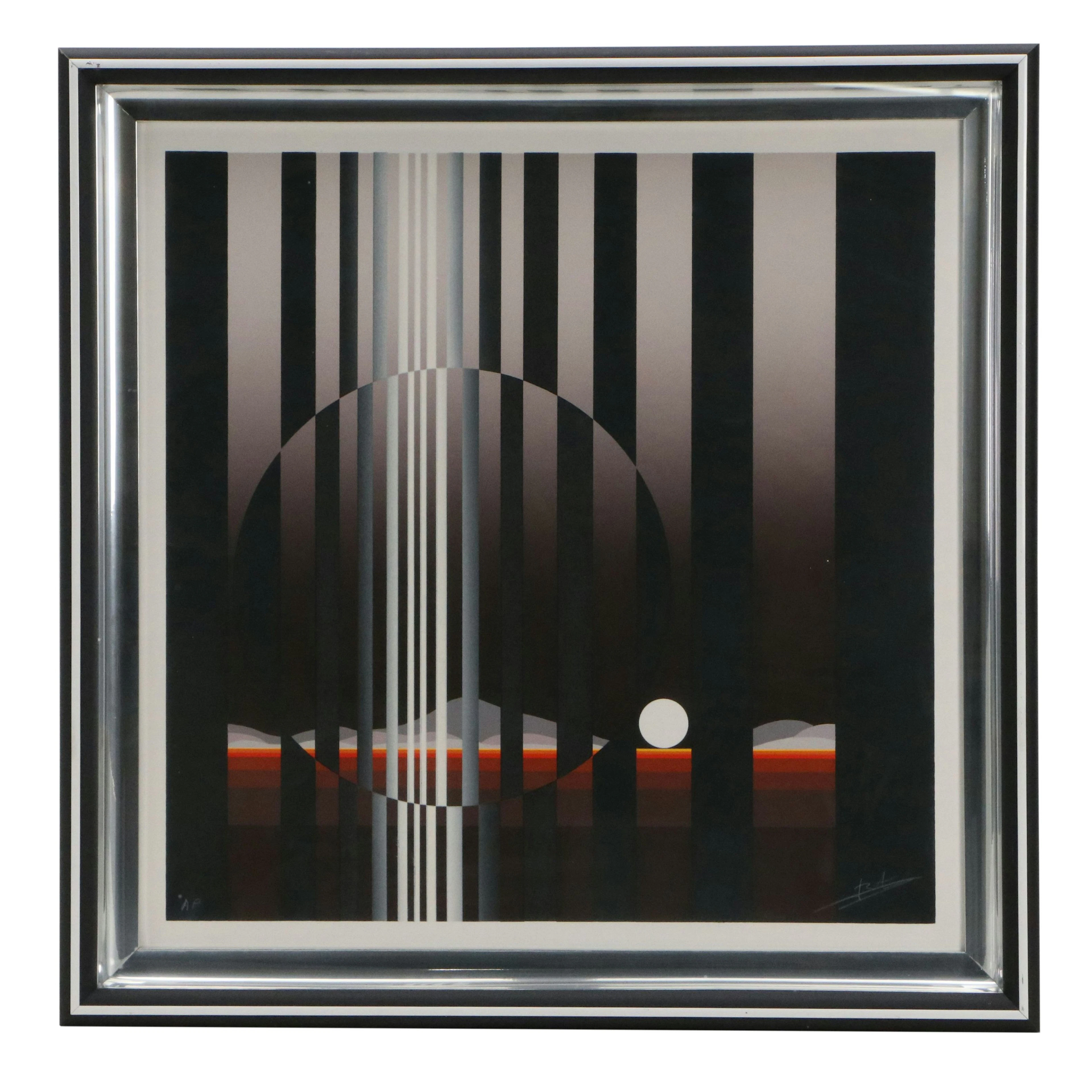 Patrice Breteau Op Art Serigraph "Altitude IV," Circa 1979