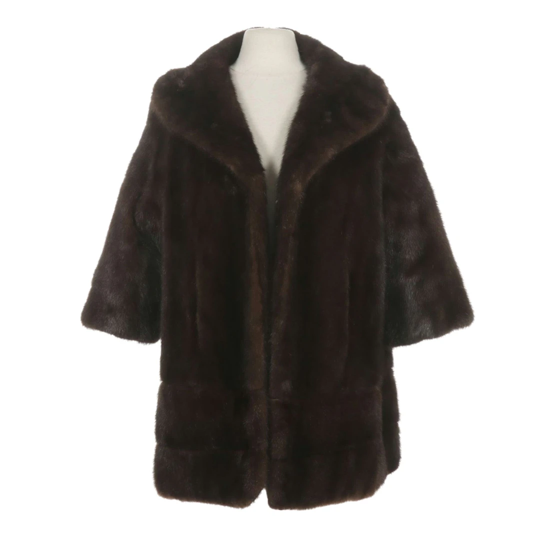 Mahogany Mink Fur Stroller with Shawl Collar by Bullock's