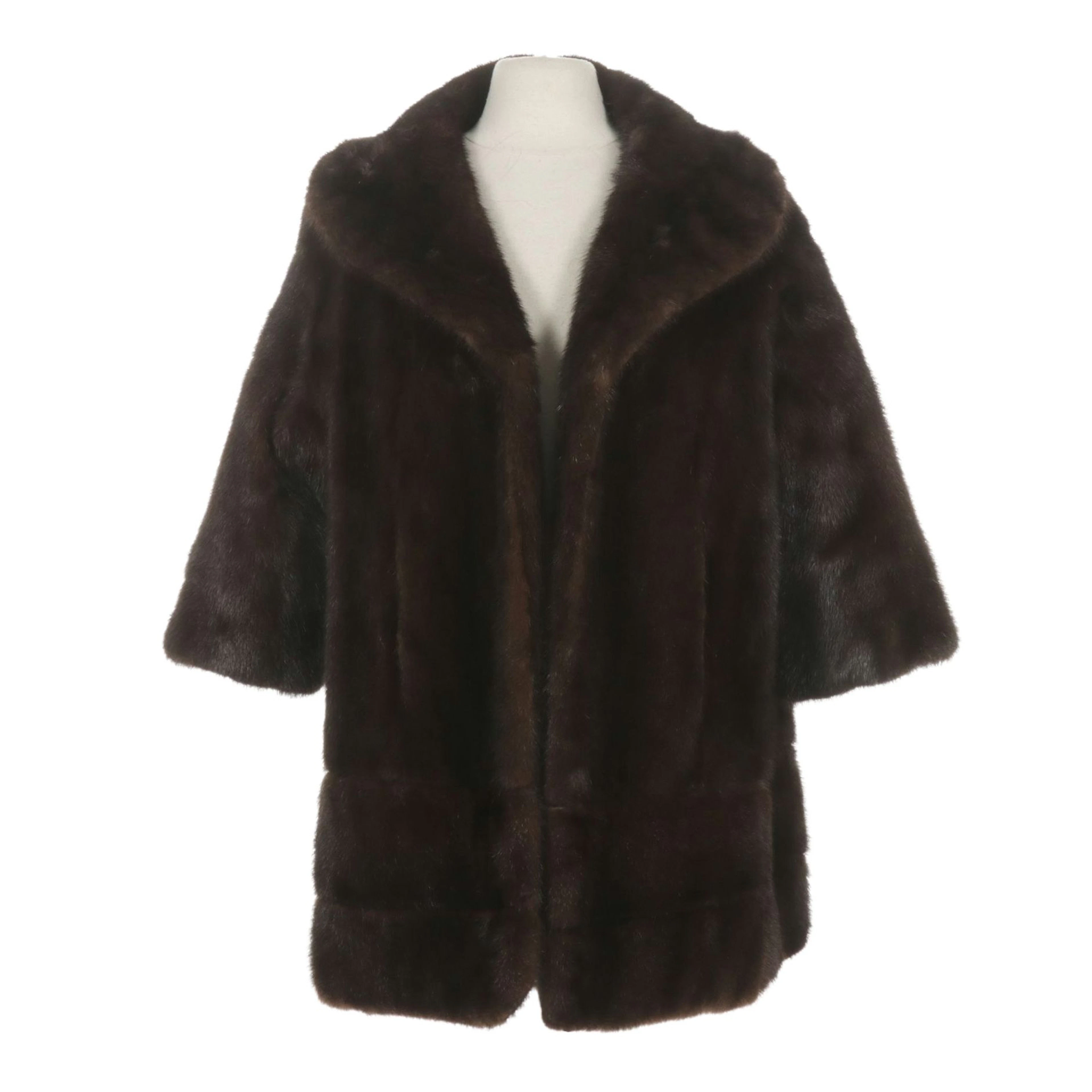 Mahogany Mink Fur Stroller with Shawl Collar by Bullock's