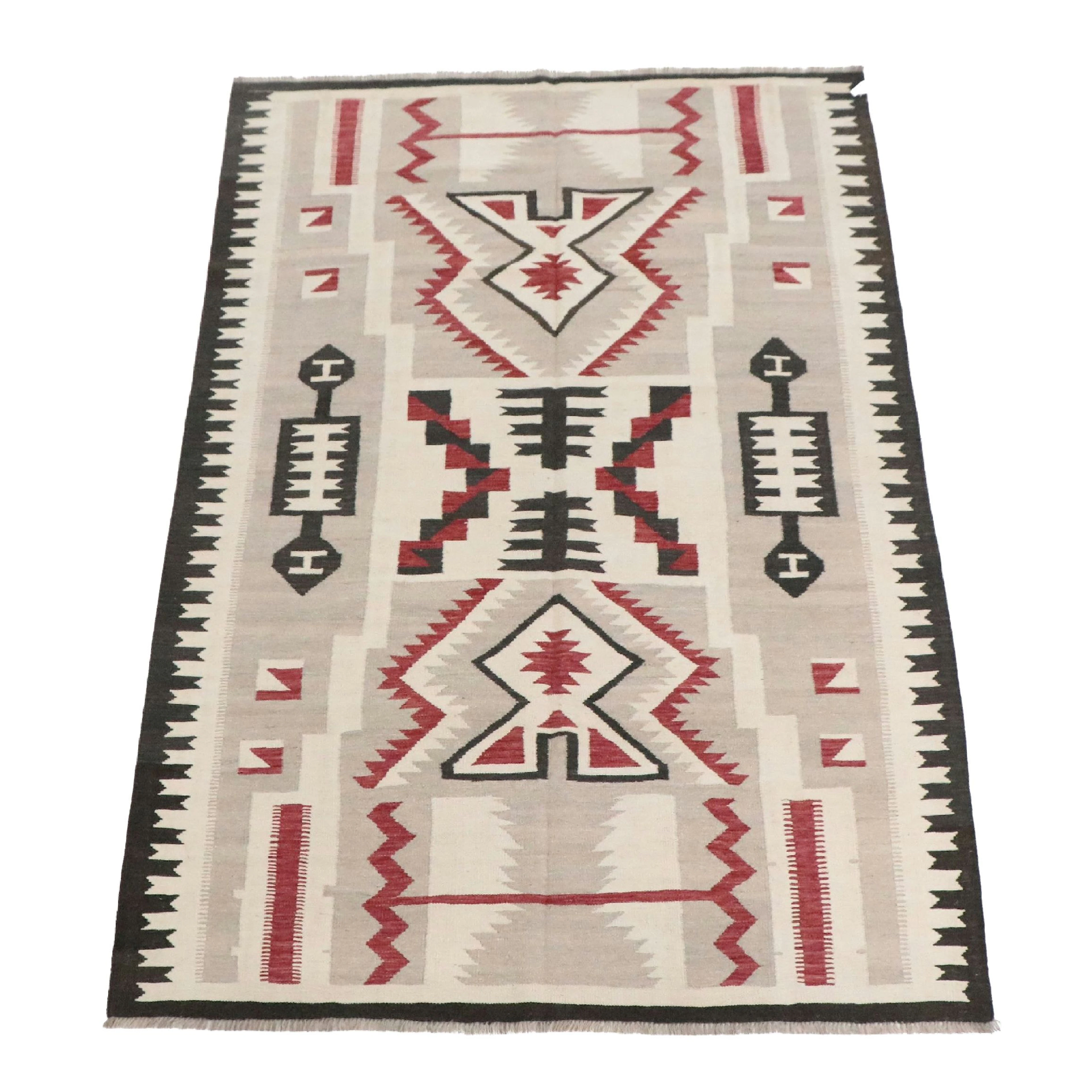 6'5 x 9'5 Handwoven Pakistani Southwestern Style Kilim Area Rug