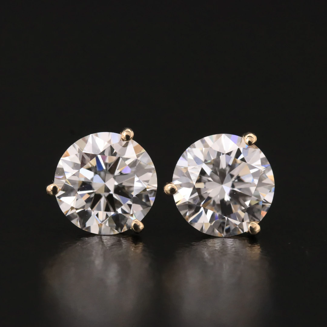 14K 2.95 CTW Lab Grown Diamond Earrings with IGI Reports