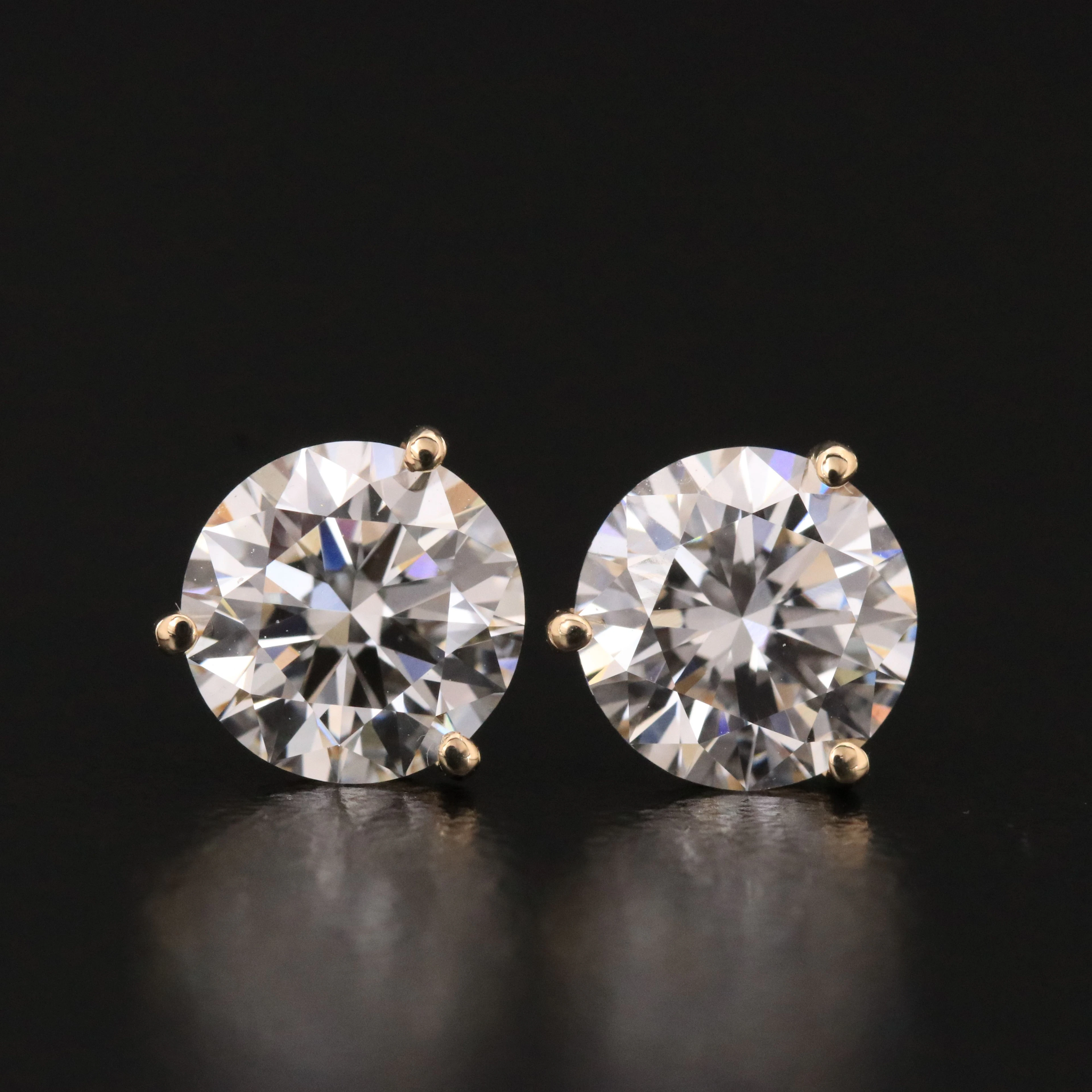 14K 2.95 CTW Lab Grown Diamond Earrings with IGI Reports