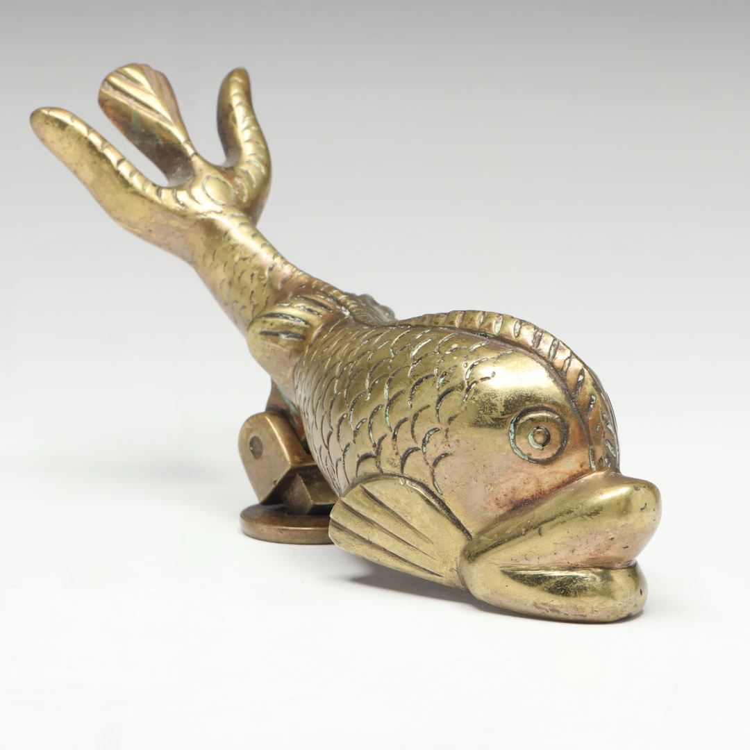 Mid-Century Brass Koi Fish Door Knocker