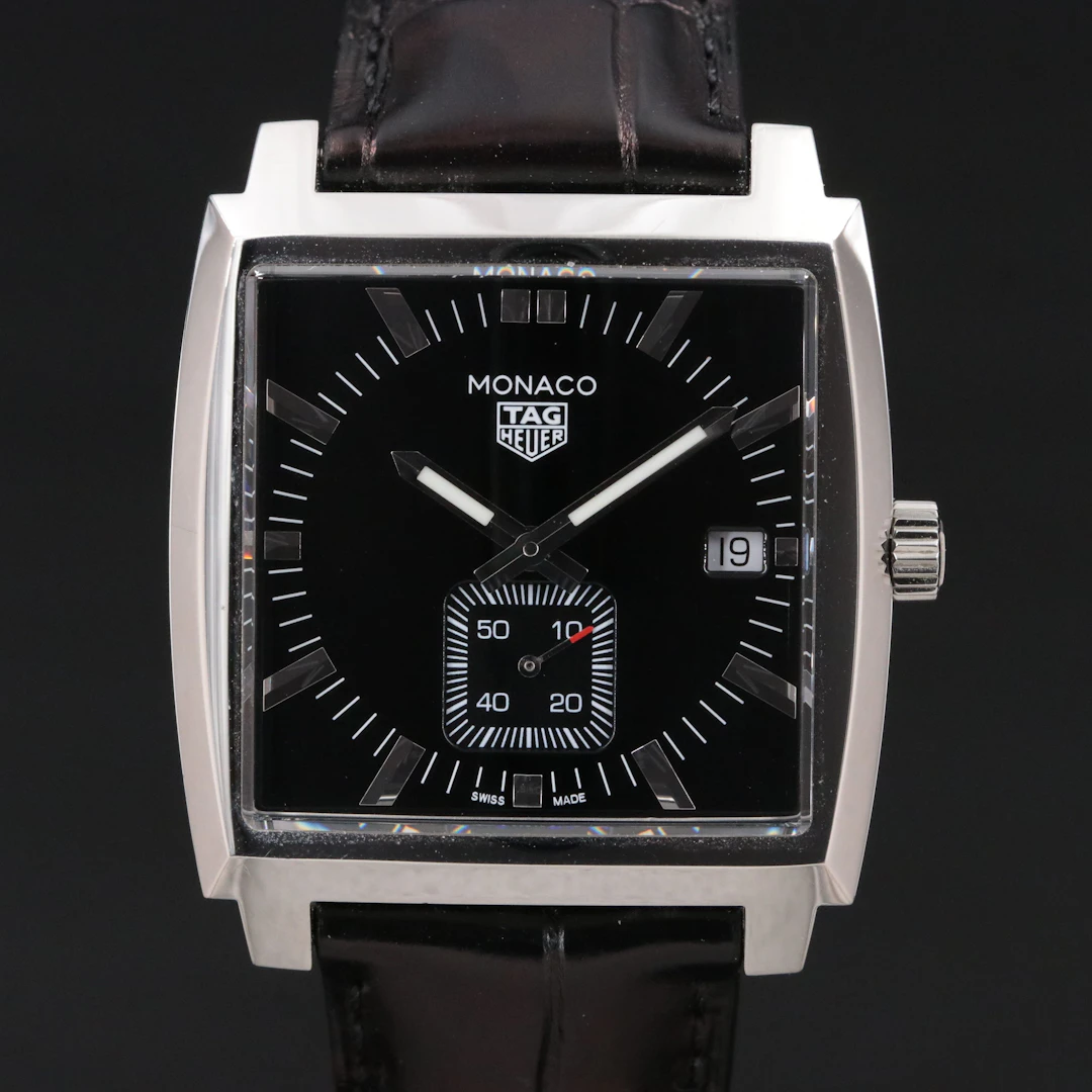 TAG Heuer Monaco Steel 37MM Black Quartz Watch