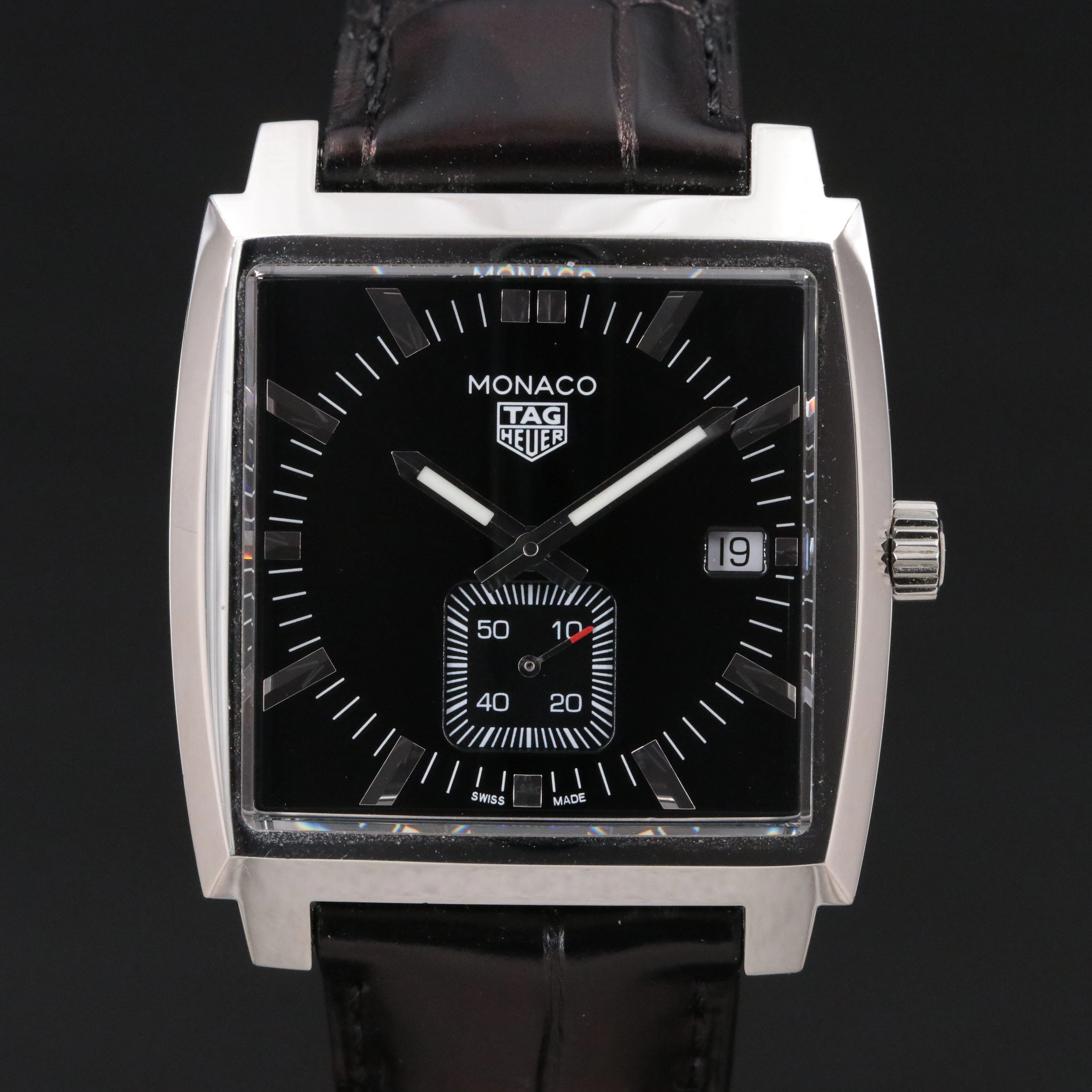 TAG Heuer Monaco Steel 37MM Black Quartz Watch