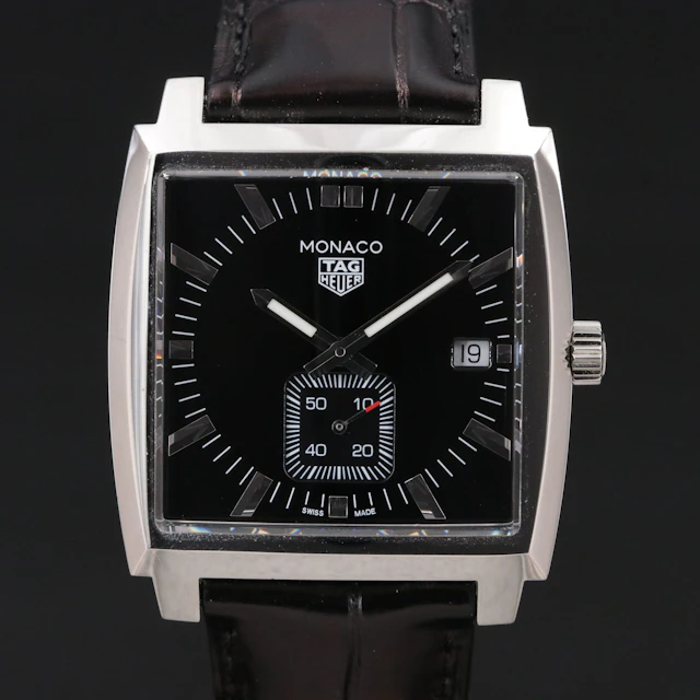 TAG Heuer Monaco Steel 37MM Black Quartz Watch
