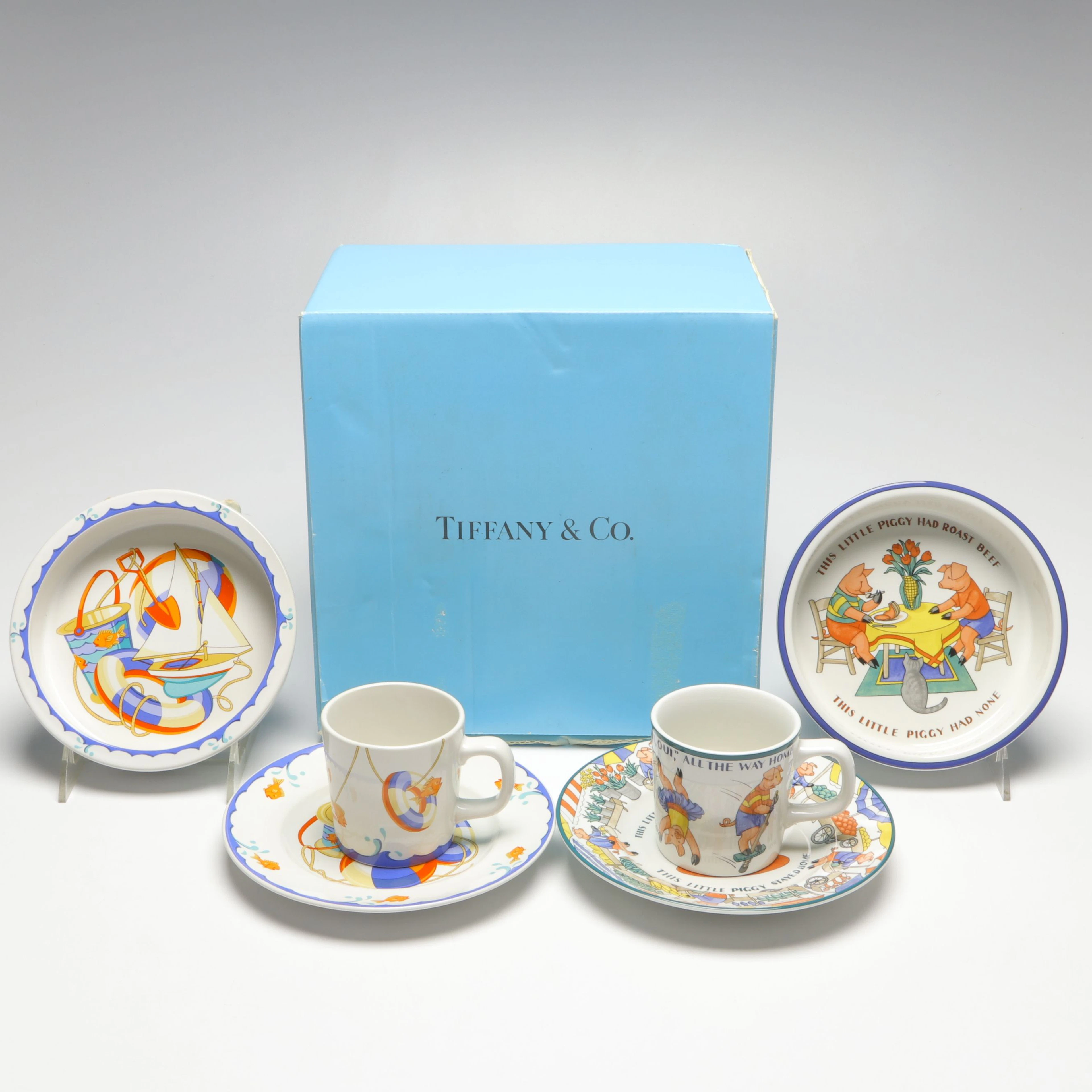 Tiffany & Co. "Tiffany Seashore" and "Five Little Pigs" Children's Dinnerware