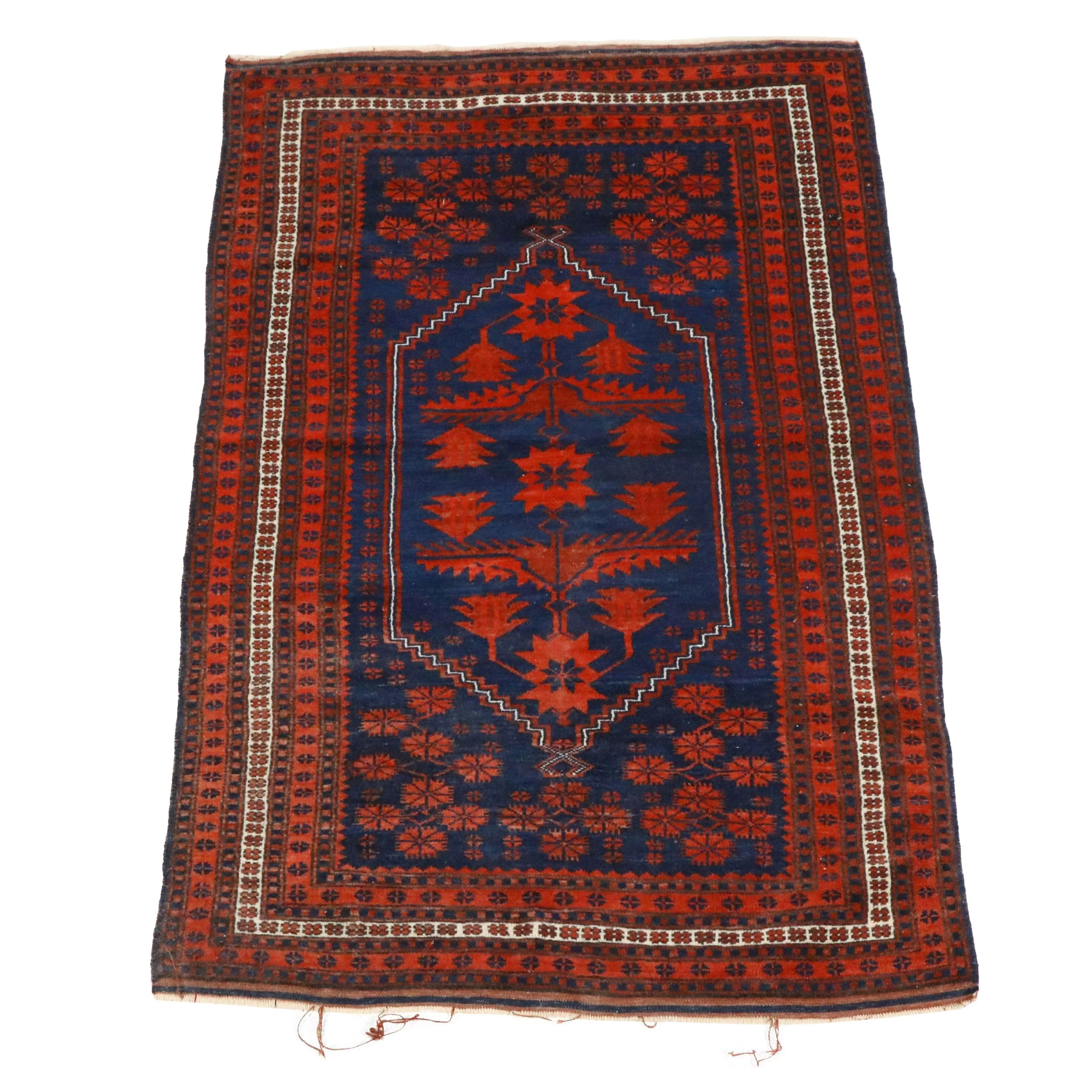 3'8 x 6'2 Hand-Knotted Afghan Baluch Area Rug