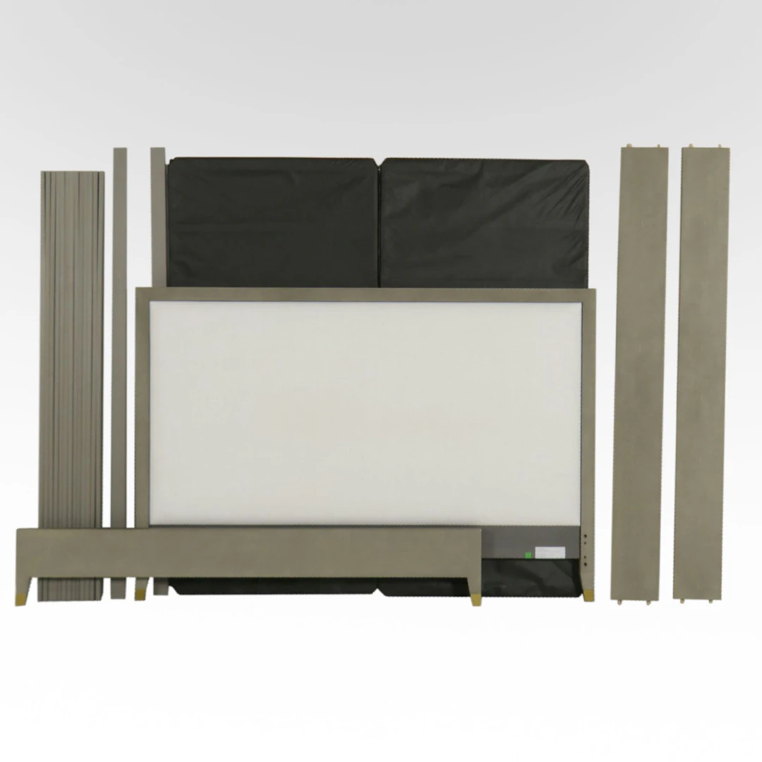 Restoration Hardware "Graydon" Shagreen Leather Finished King Size Bed Frame