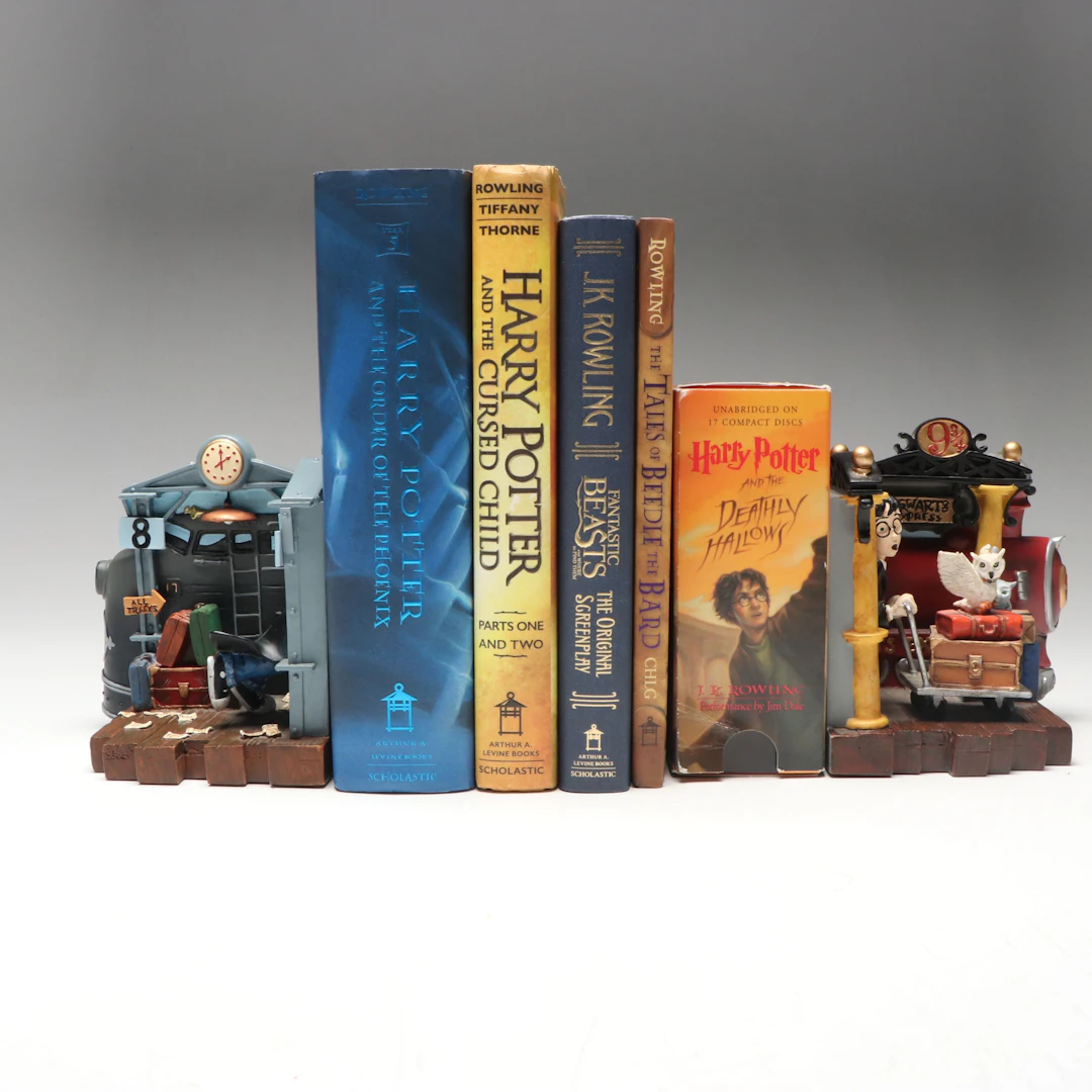 "Harry Potter" Partial Series and More by Rowling with Platform 9 ¾ Bookends