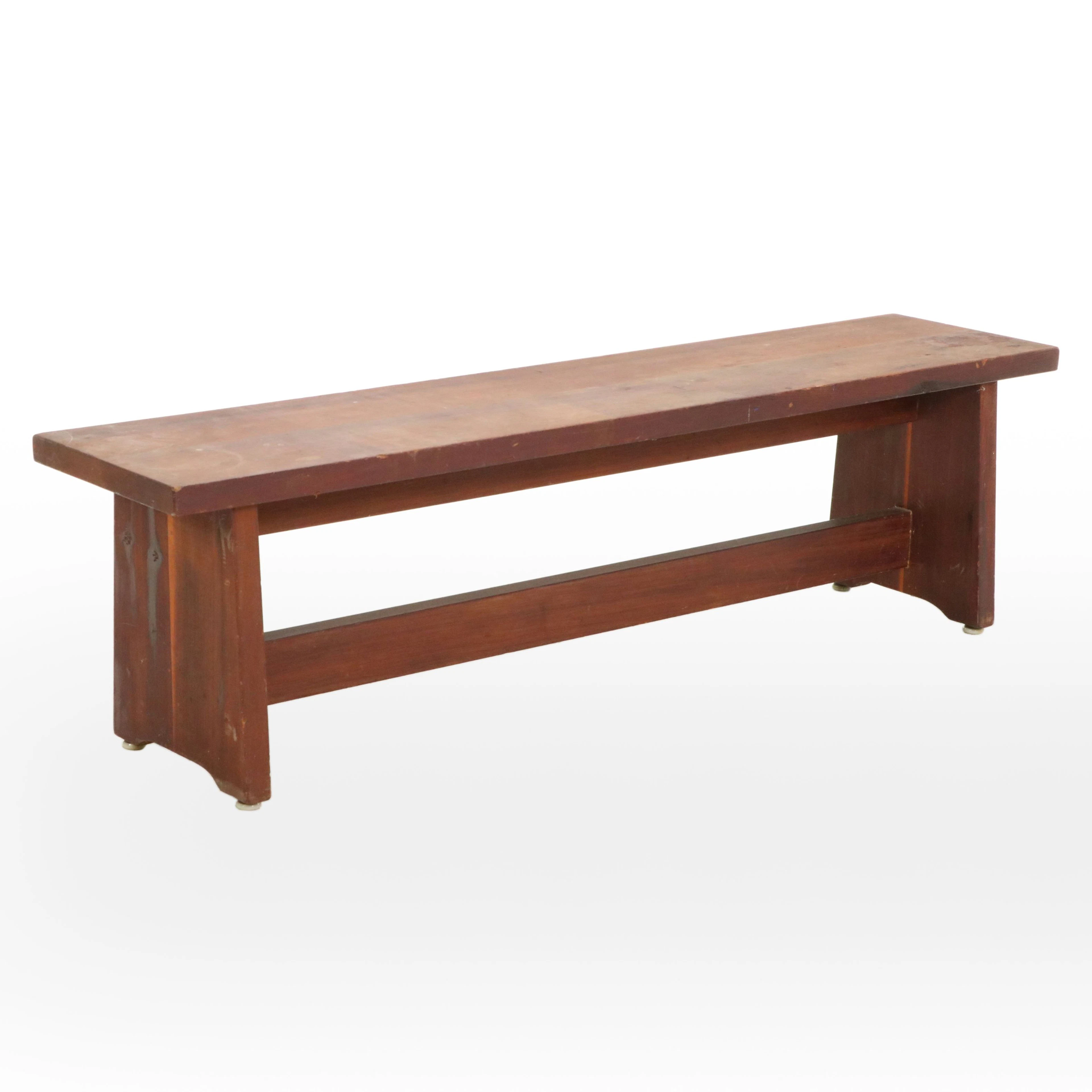 Arts & Crafts Style Pine Bench
