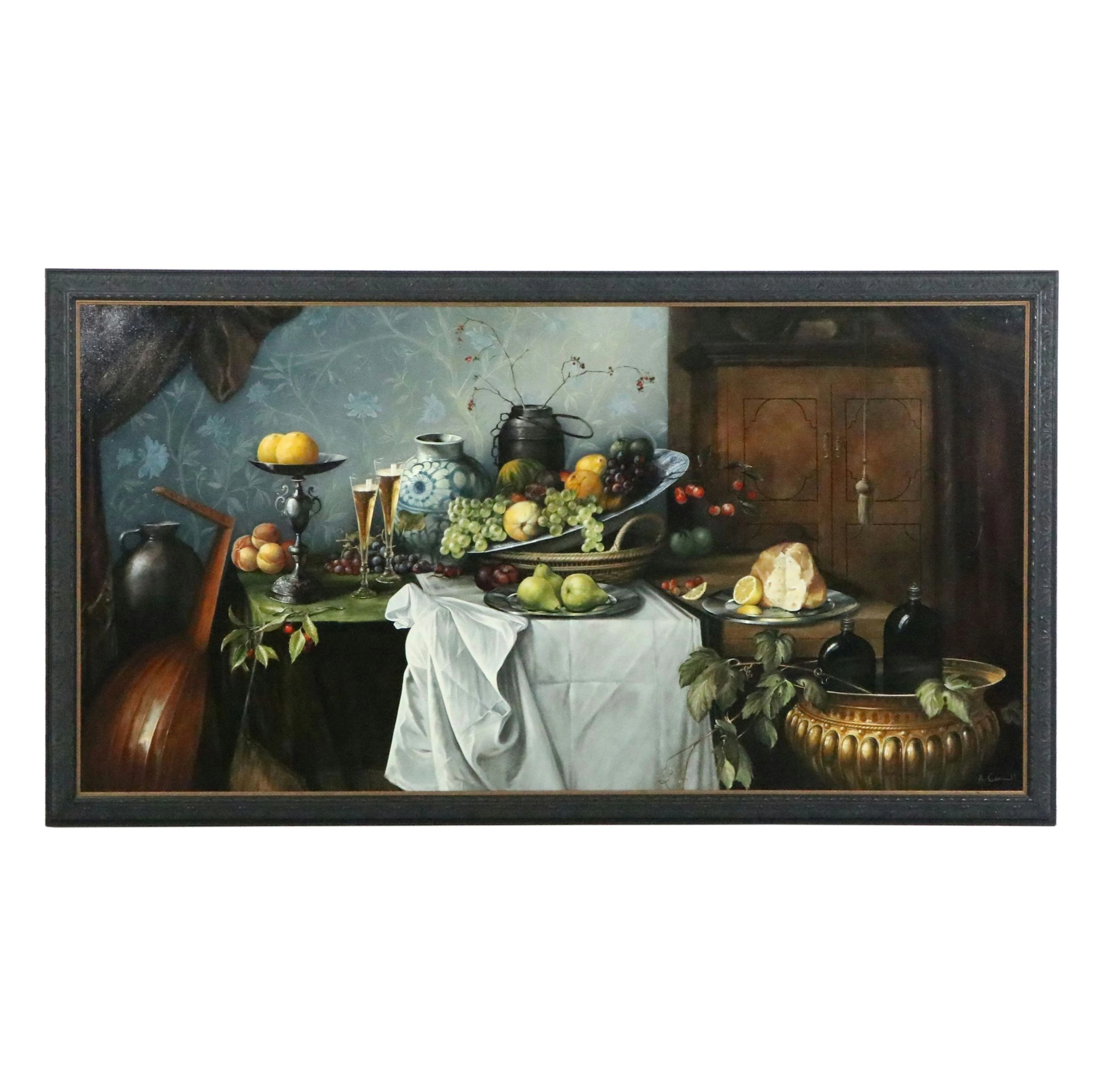 Monumental Oil Mastercopy After Jan Davidsz. de Heem "A Table of Desserts"