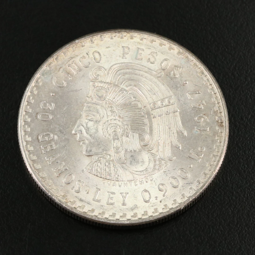 1947 Mexico Silver Five Peso