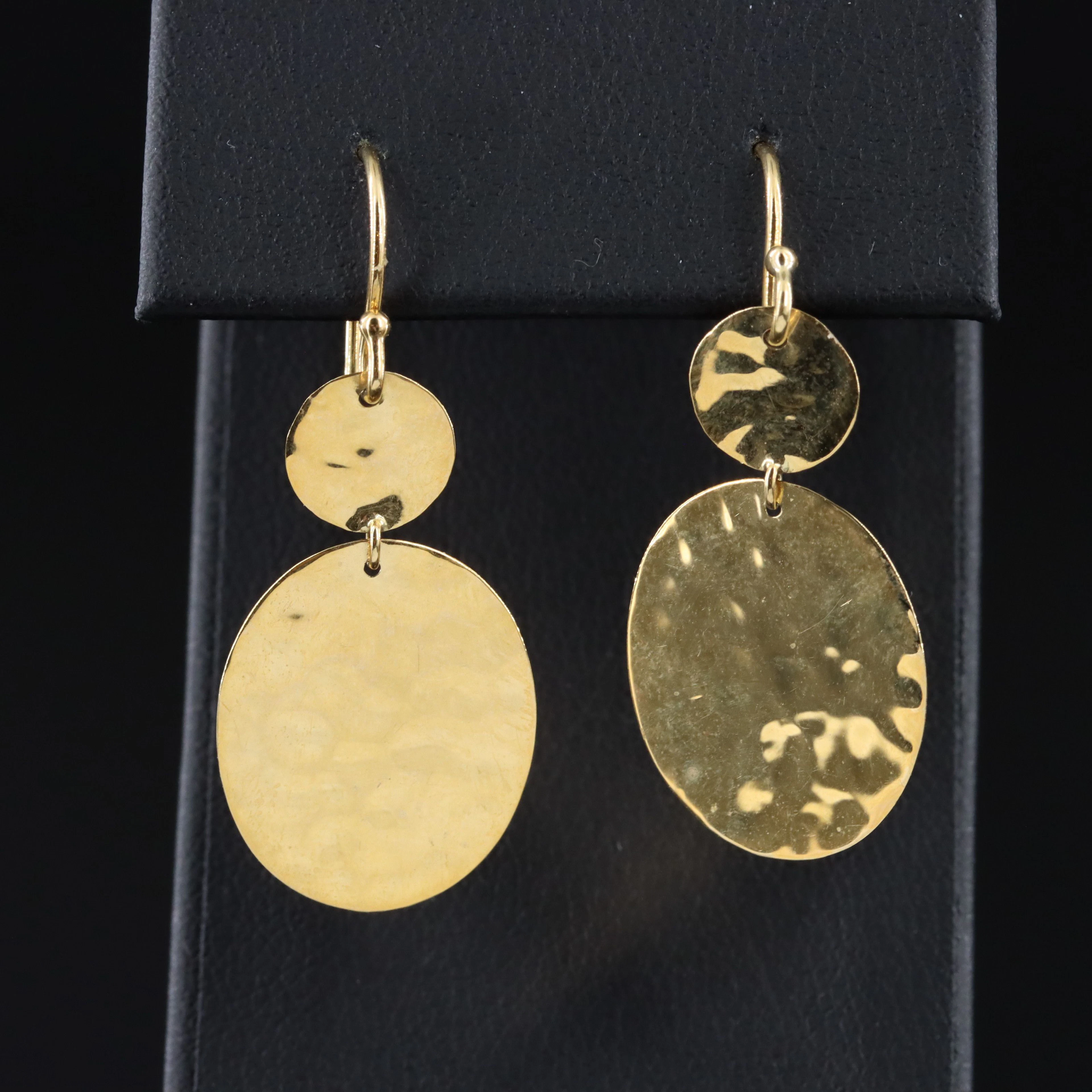 Ippolita 18K Hammered Plate Drop Earrings