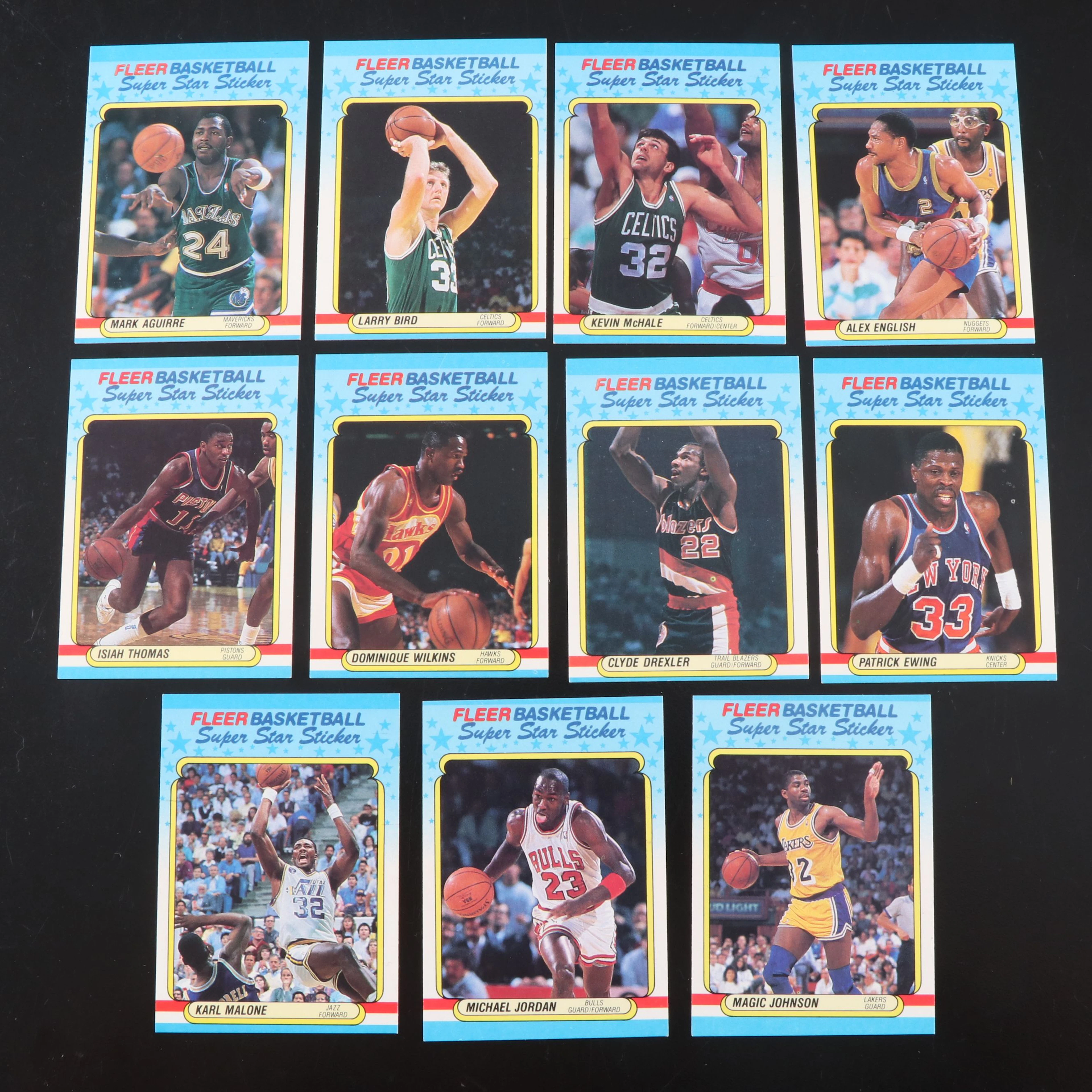 1988-89 Fleer Basketball Complete Sticker Set Featuring Michael Jordan and More