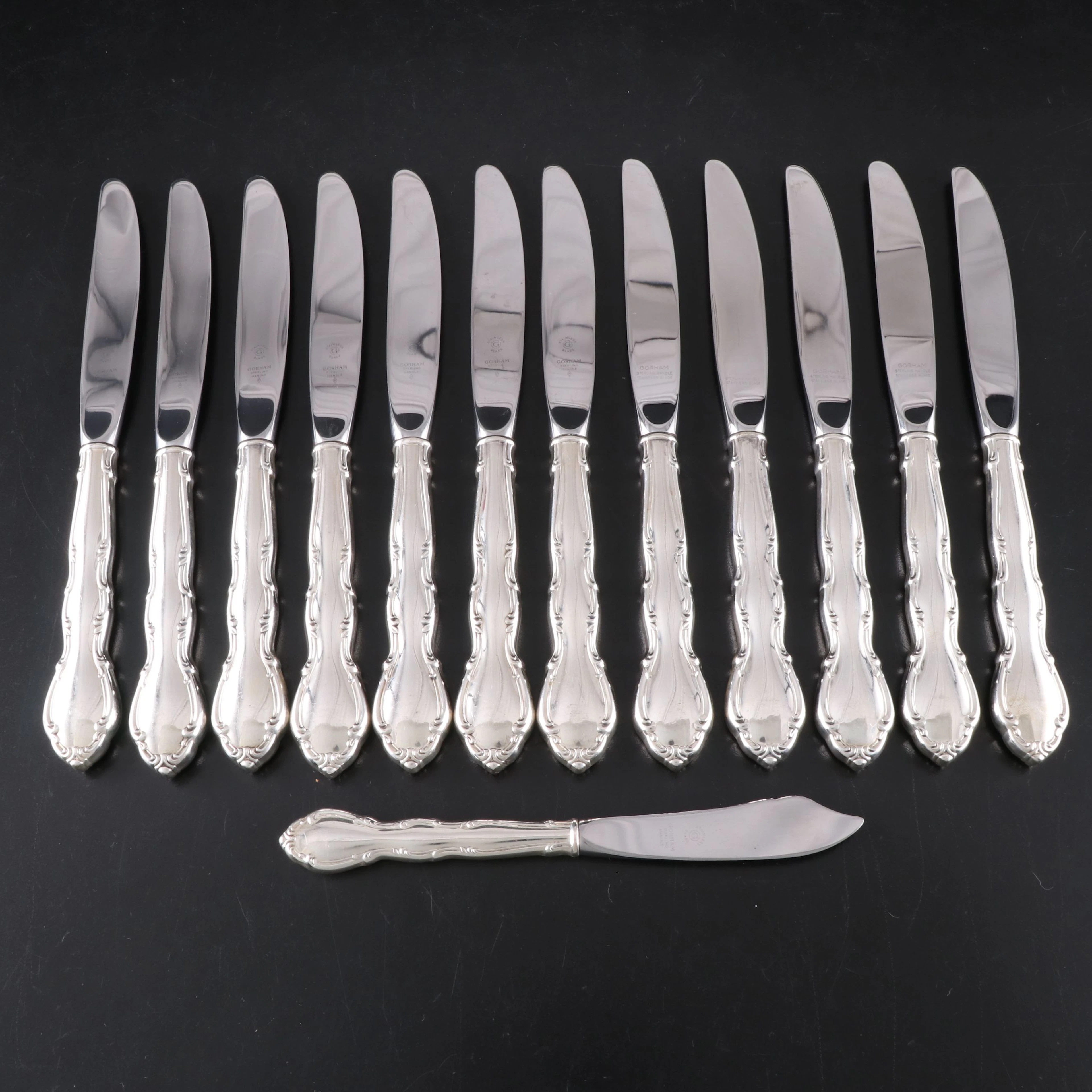 Gorham "Andante" Sterling Silver Handled Knives and Butter Knife