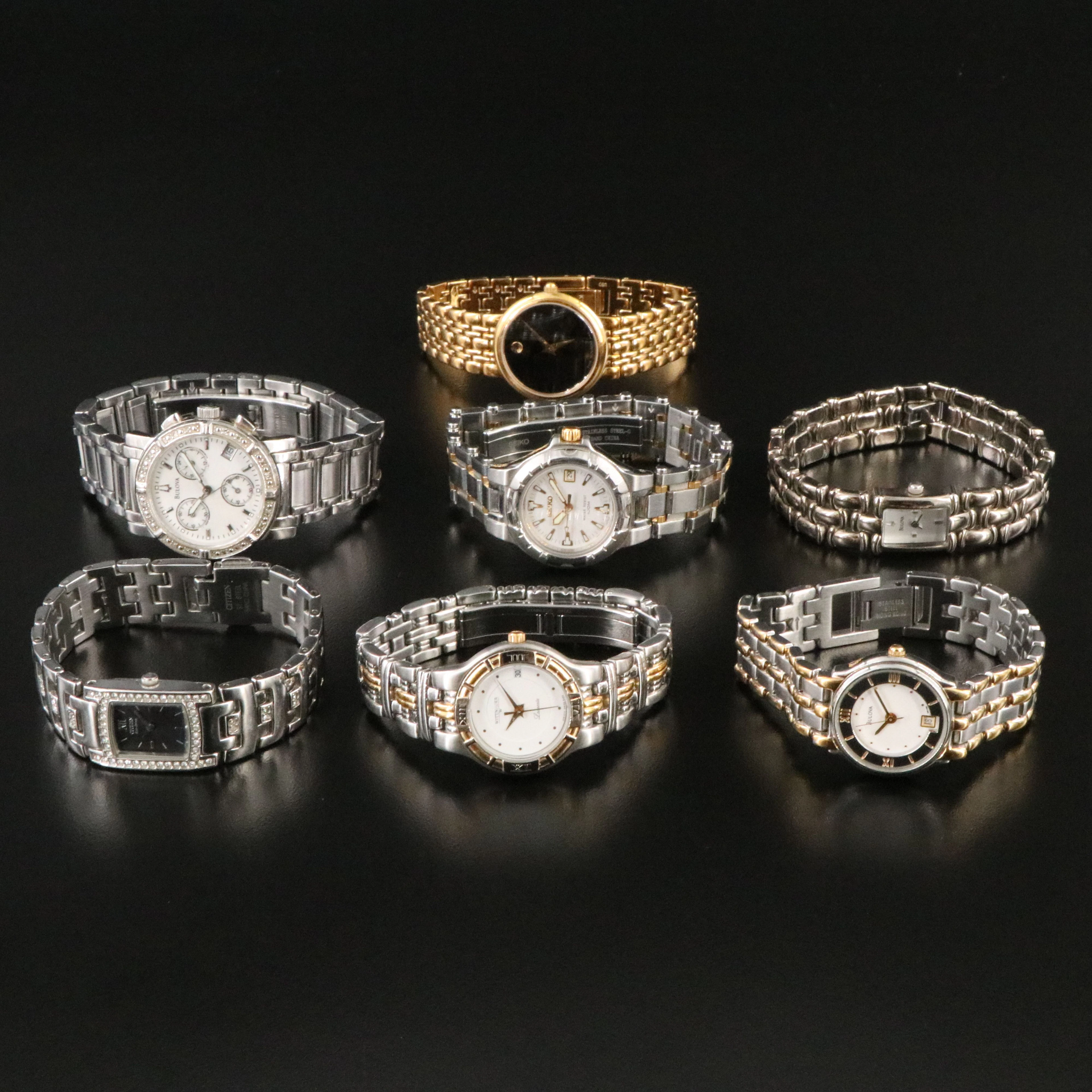 Gold and Silver Tone Quartz Watch Collection Featuring Wittnauer and Bulova