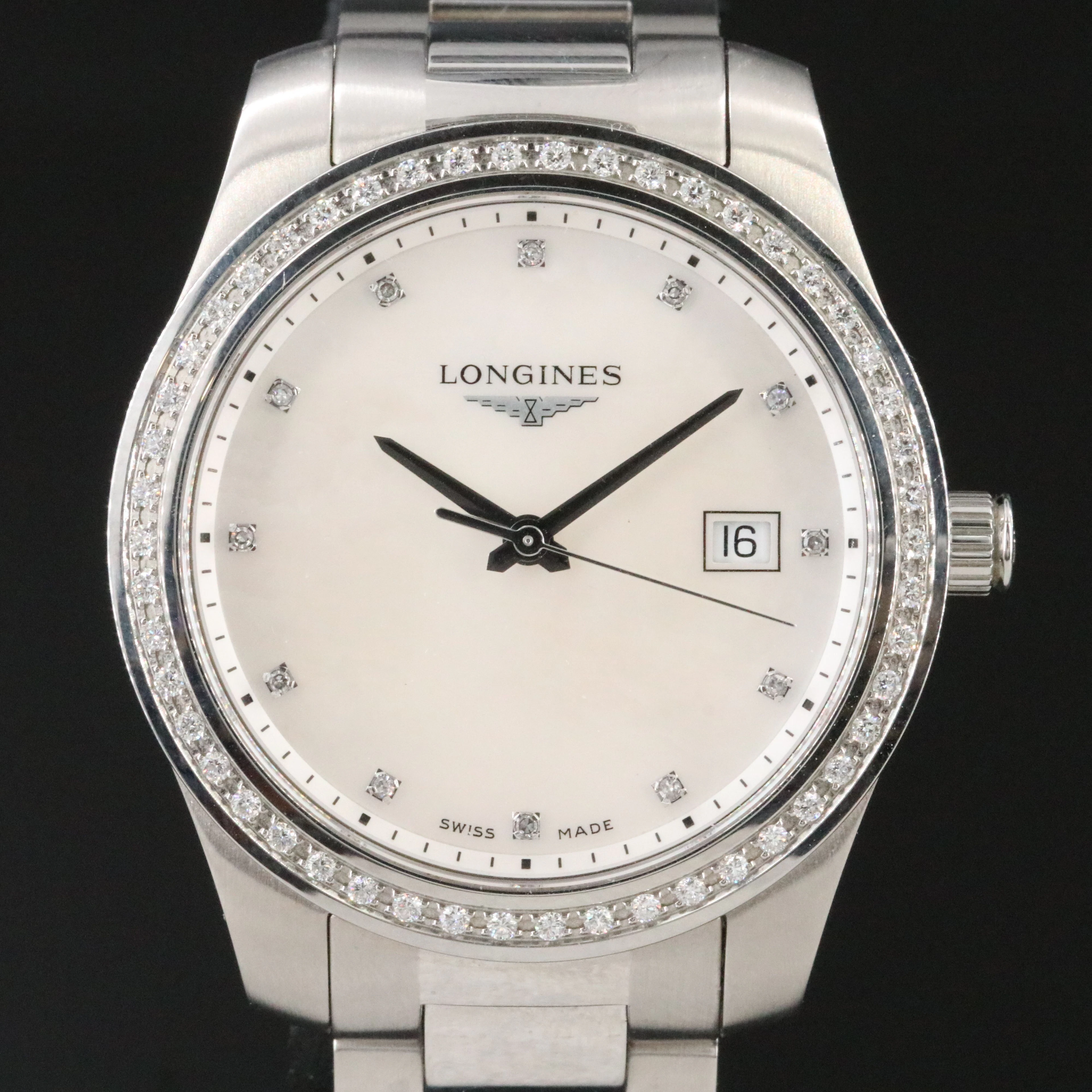 Longines Conquest Diamond and Stainless Steel Swiss Quartz Watch #L3.401.0
