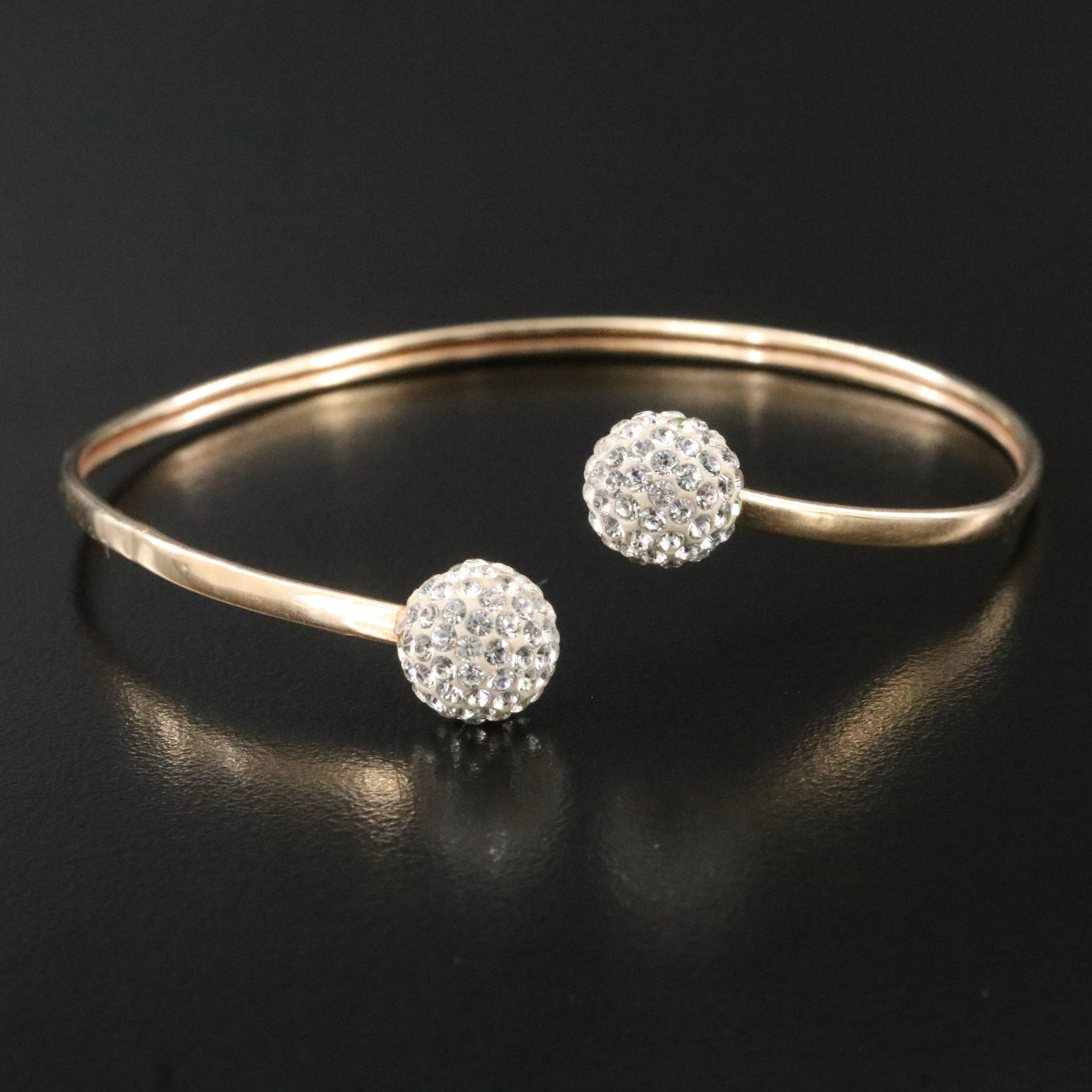 14K Crystal Cuff Bracelet