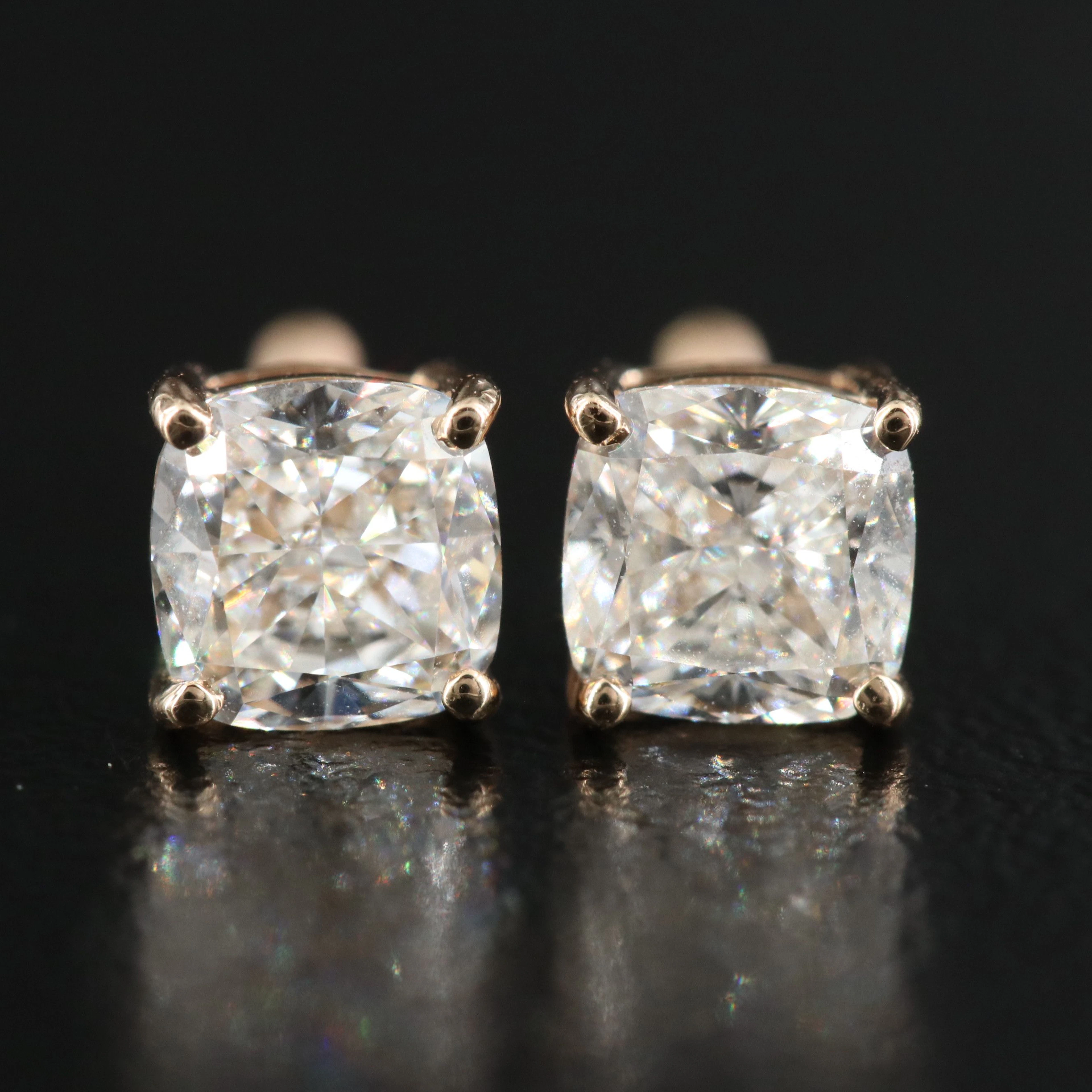 14K 1.20 CTW Diamond Earrings with GIA Reports