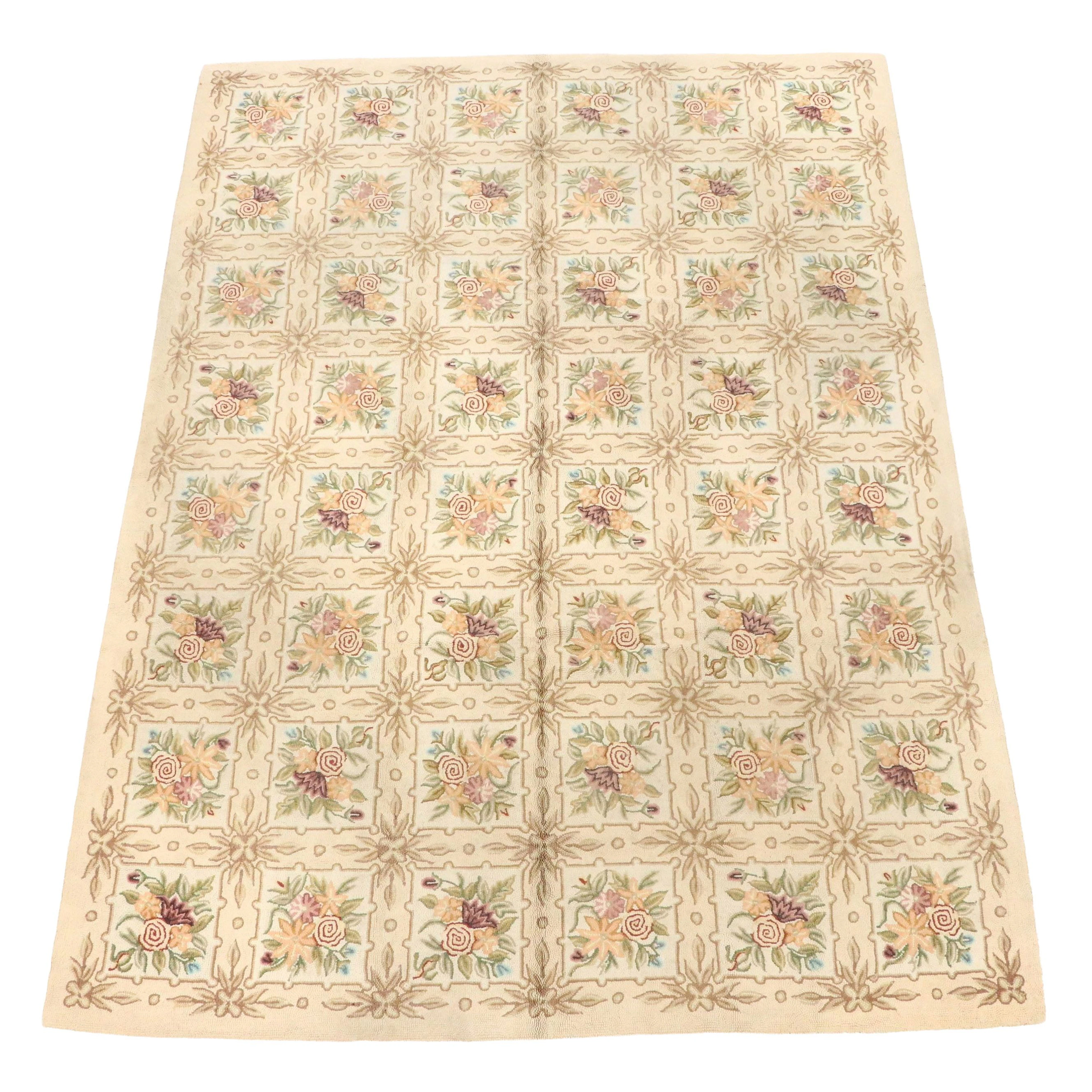8' x 11' Handmade Sino-French Aubusson Hooked Area Rug