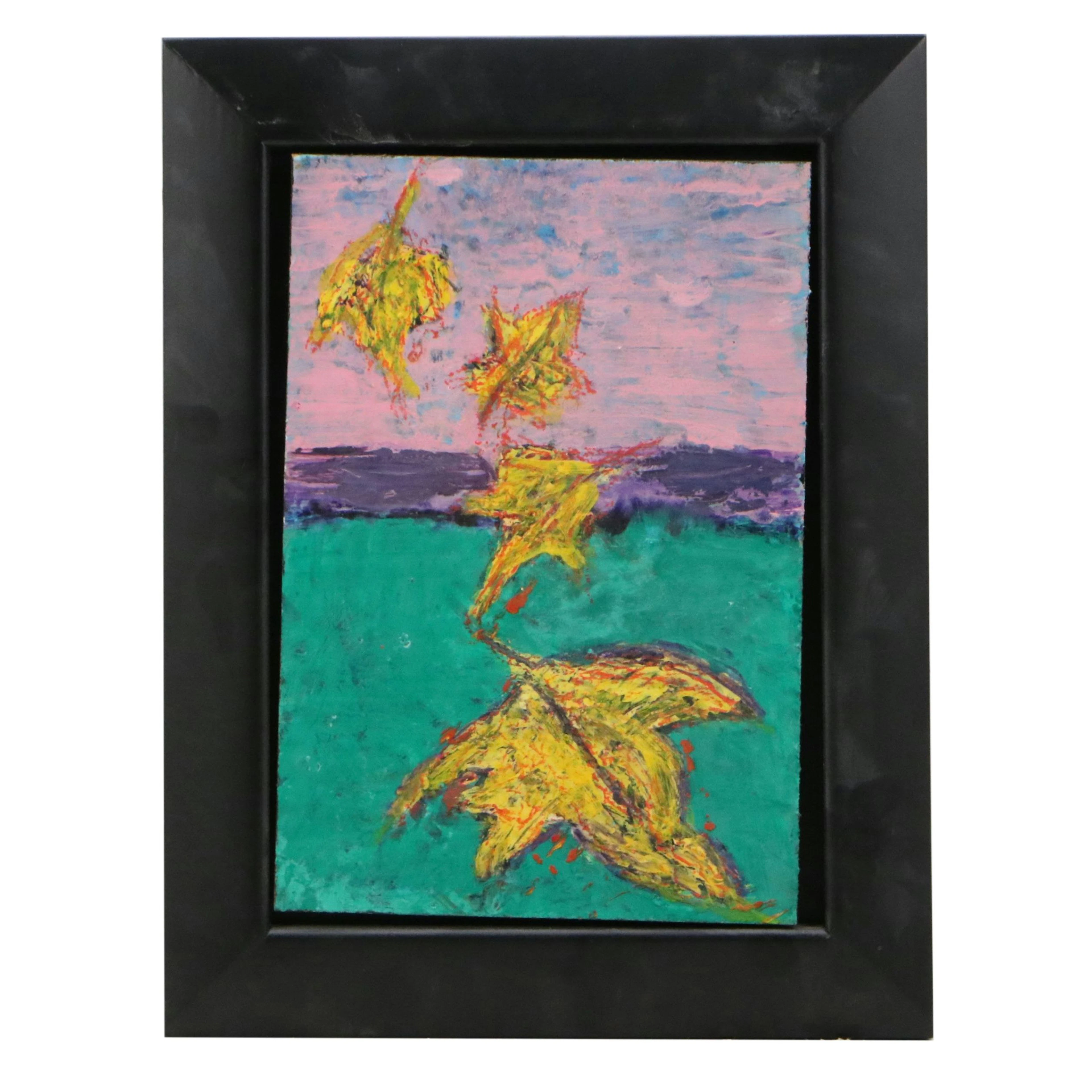 Anne Straus Encaustic Oil Painting "Jewels of Autumn IV," Circa 2005