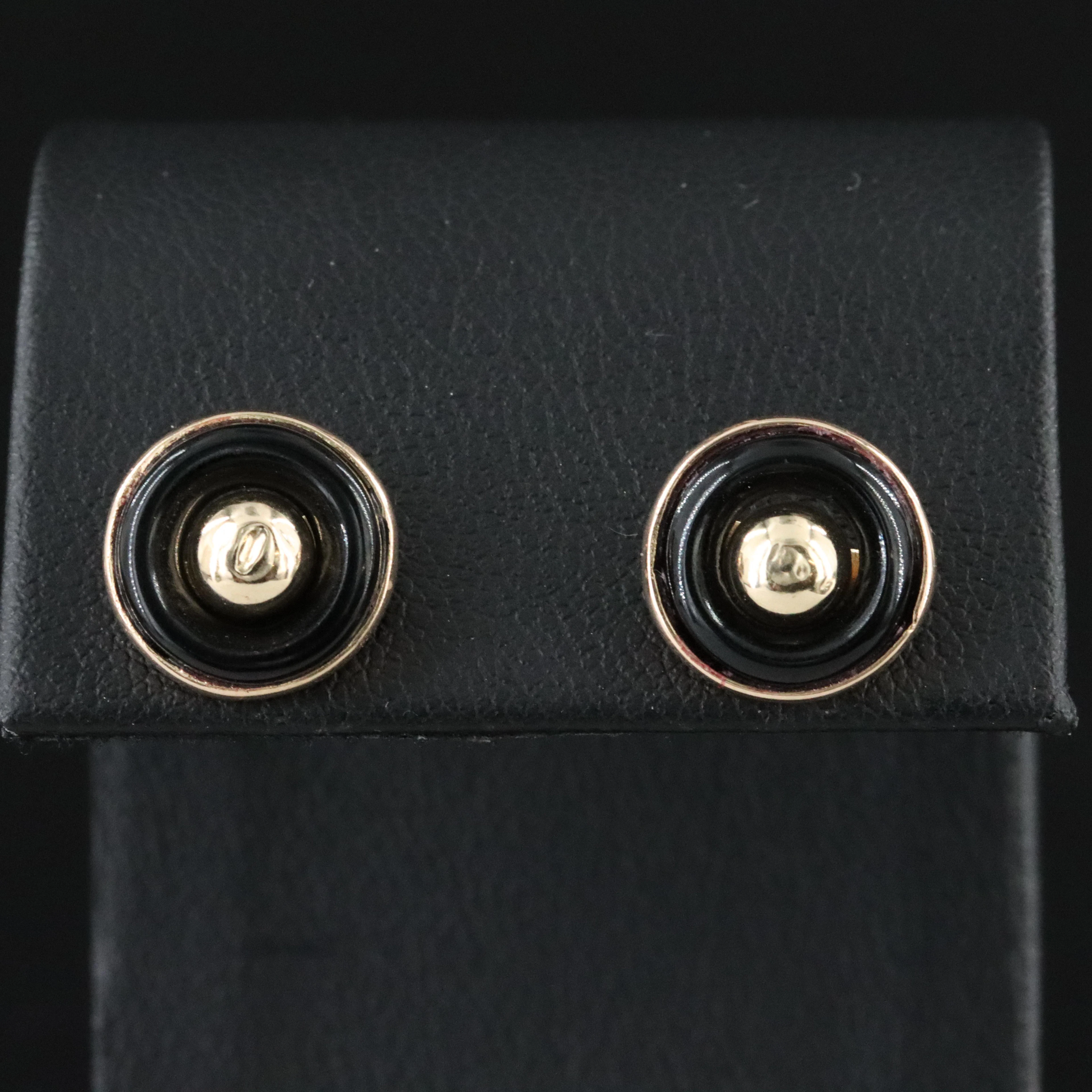 14K Obsidian Earrings