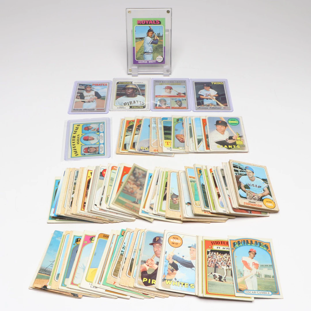Over 220 Vintage Topps Baseball Cards, 60s-70s, Including Brett &