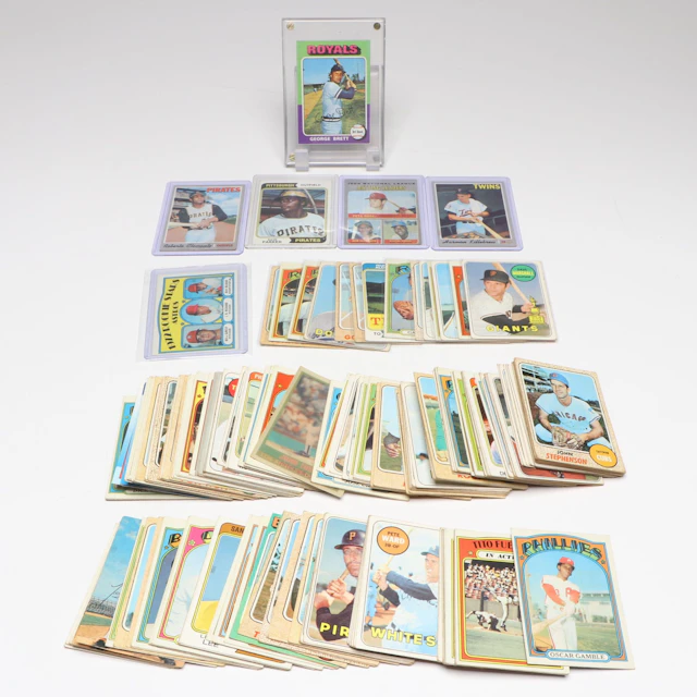 Over 220 Vintage Topps Baseball Cards, 60s-70s, Including Brett &