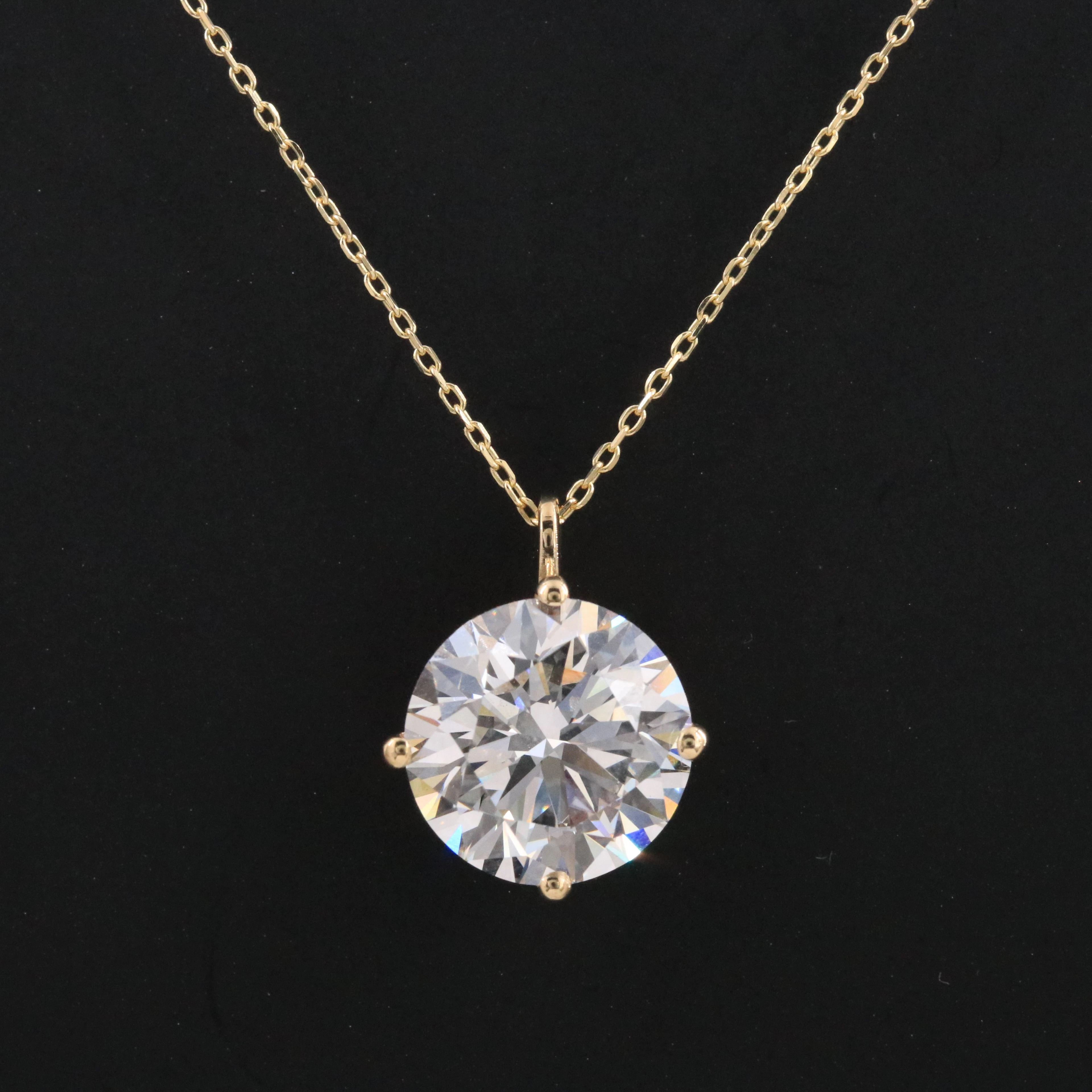 14K 5.03 CT Lab Grown Diamond Solitaire Necklace with IGI Report