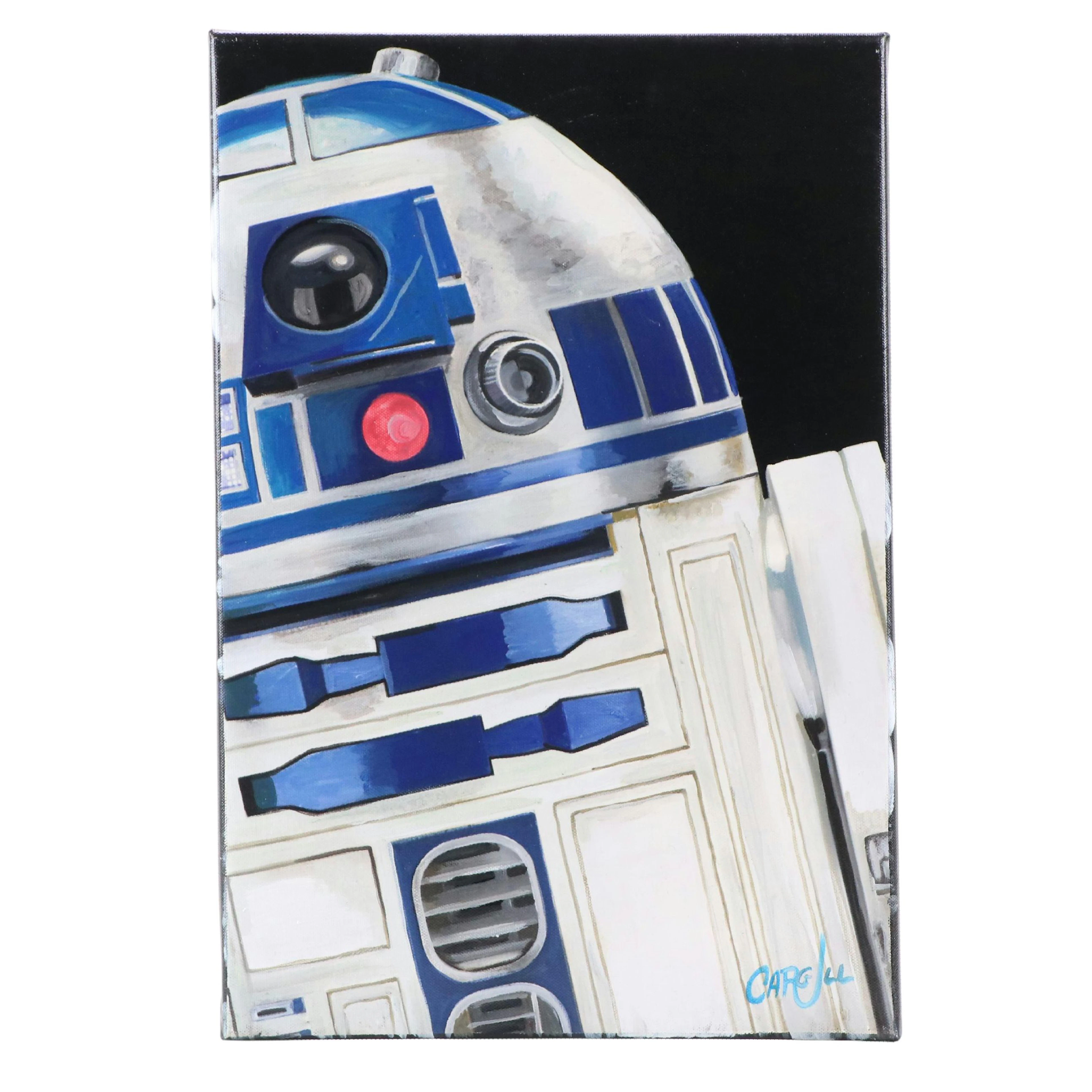 Chris Cargill Pop Art Mixed Media Painting of R2-D2