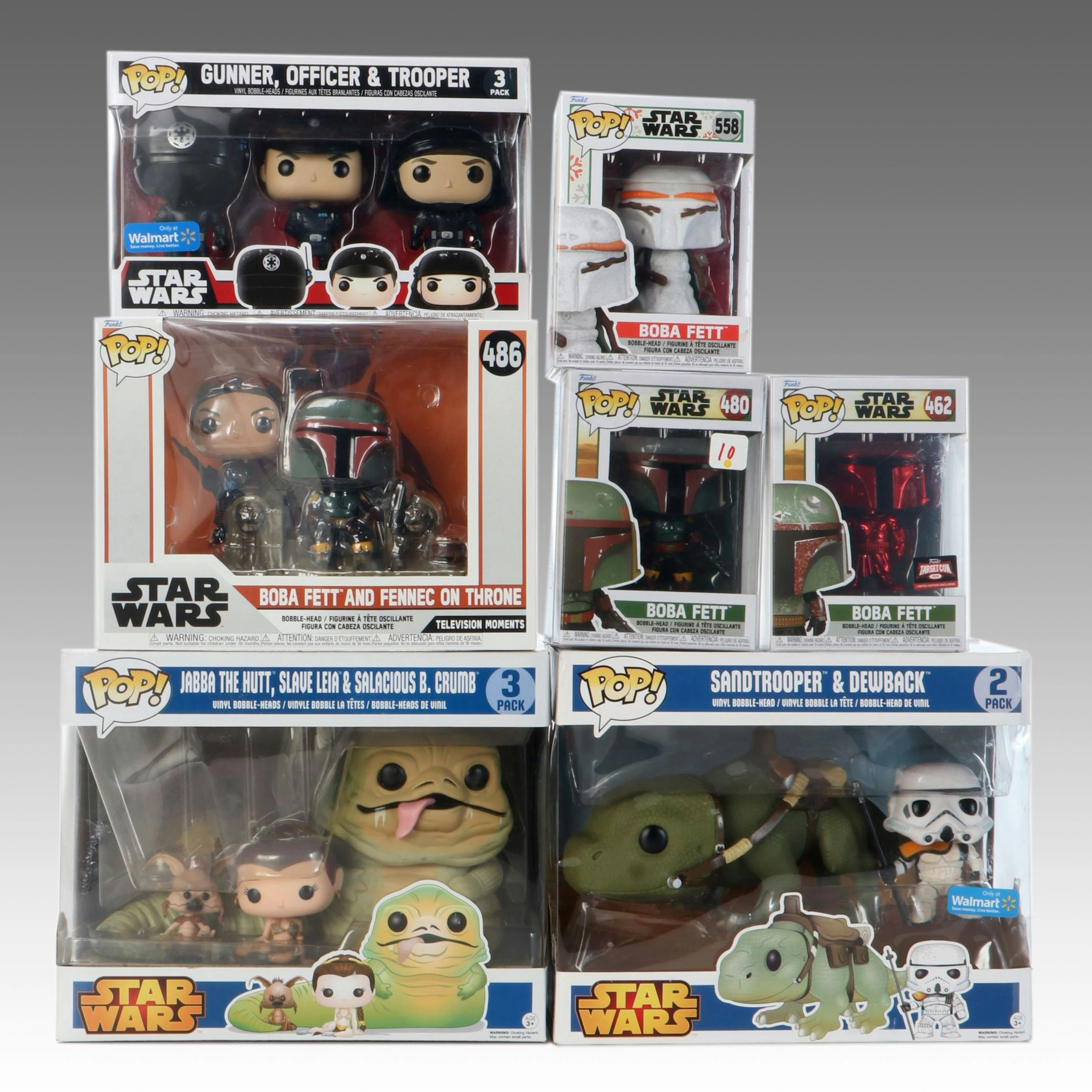 Funko POP! Star Wars Figurines Incl. "Jabba the Hutt," "Boba Fett," and More