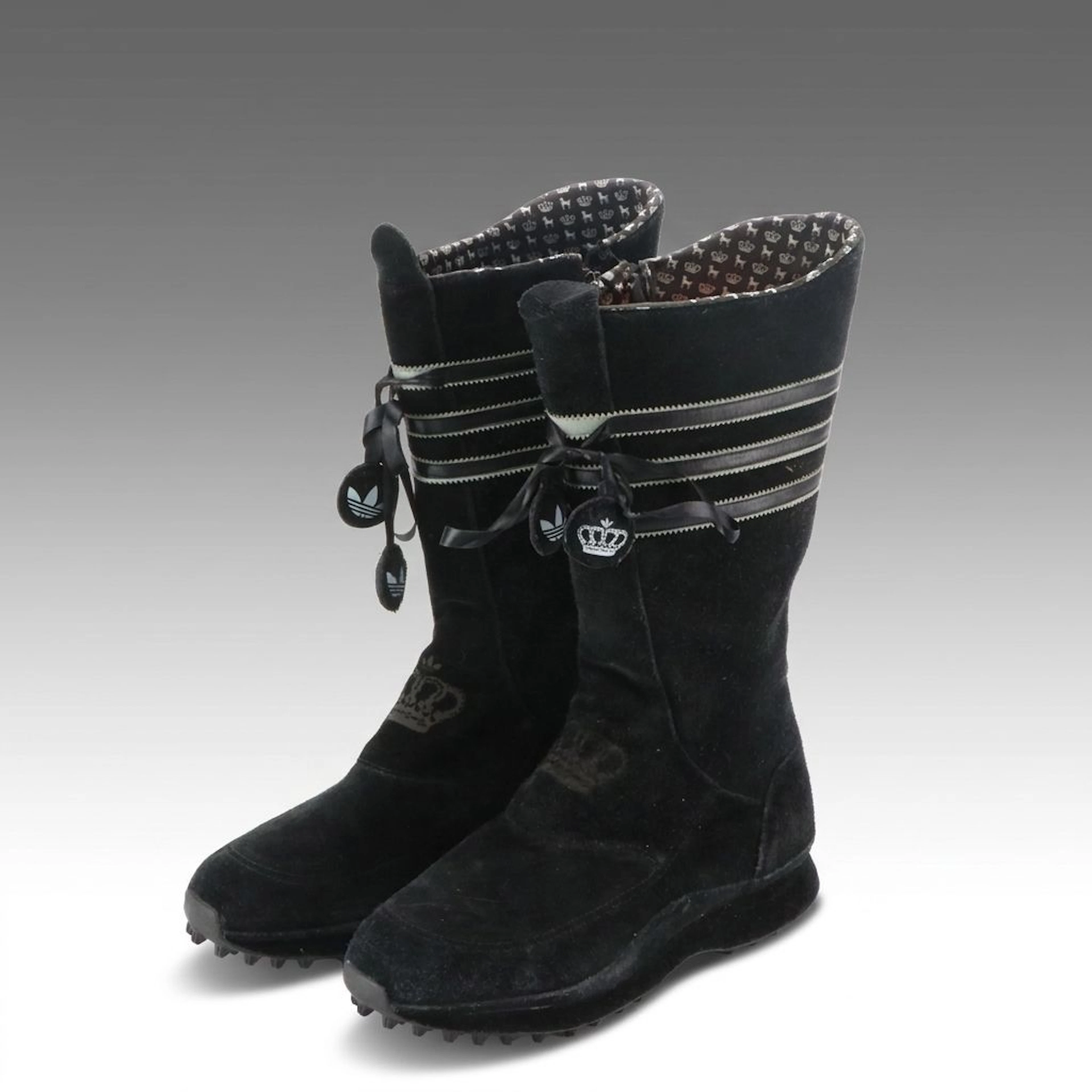 Adidas by Missy Elliott Black Suede Zip Boots