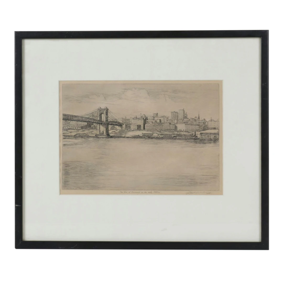 Halftone after Edward T. Hurley "The Sky Line of Cincinnati in the