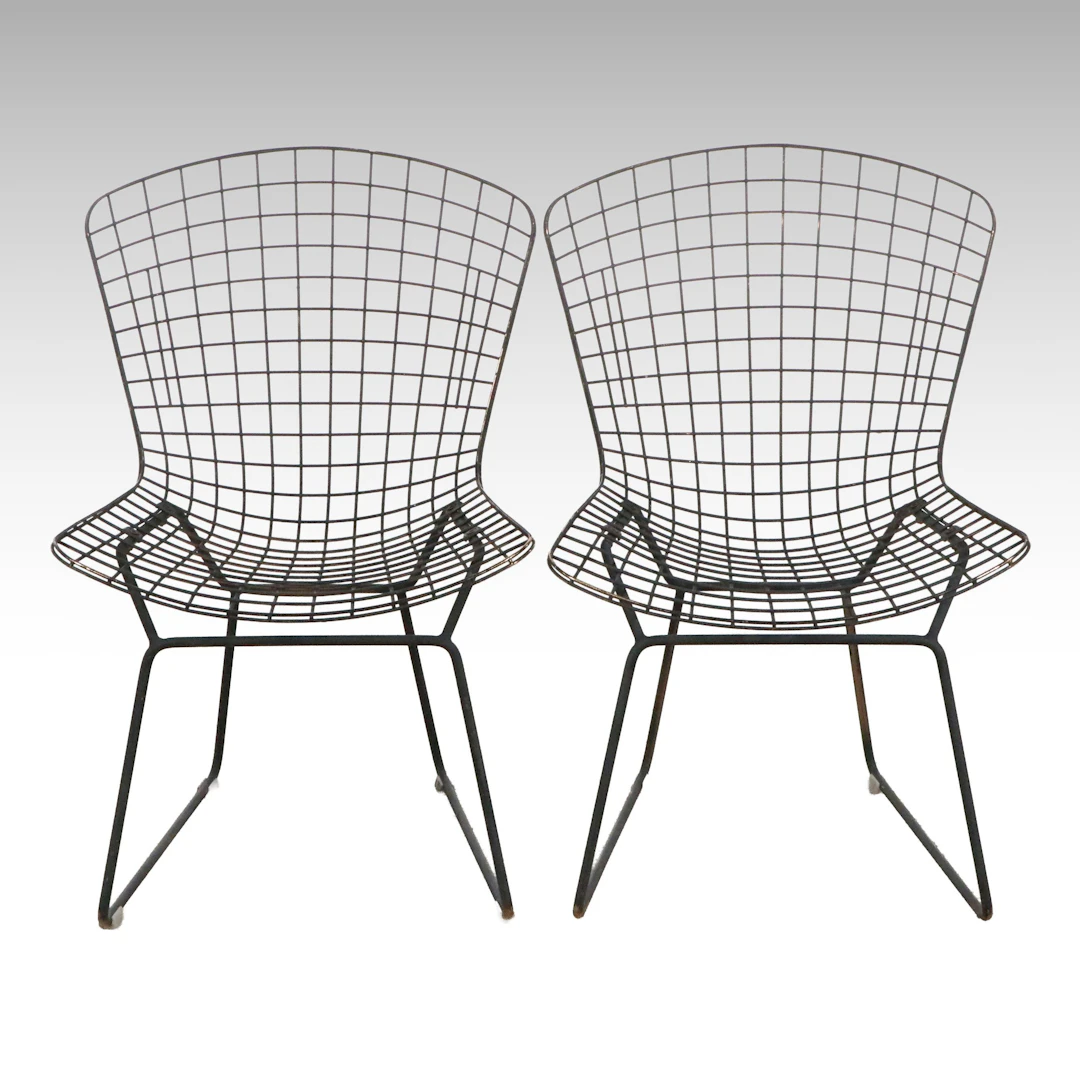 Pair of Wire Side Chairs, Style of Harry Bertoia for Knoll
