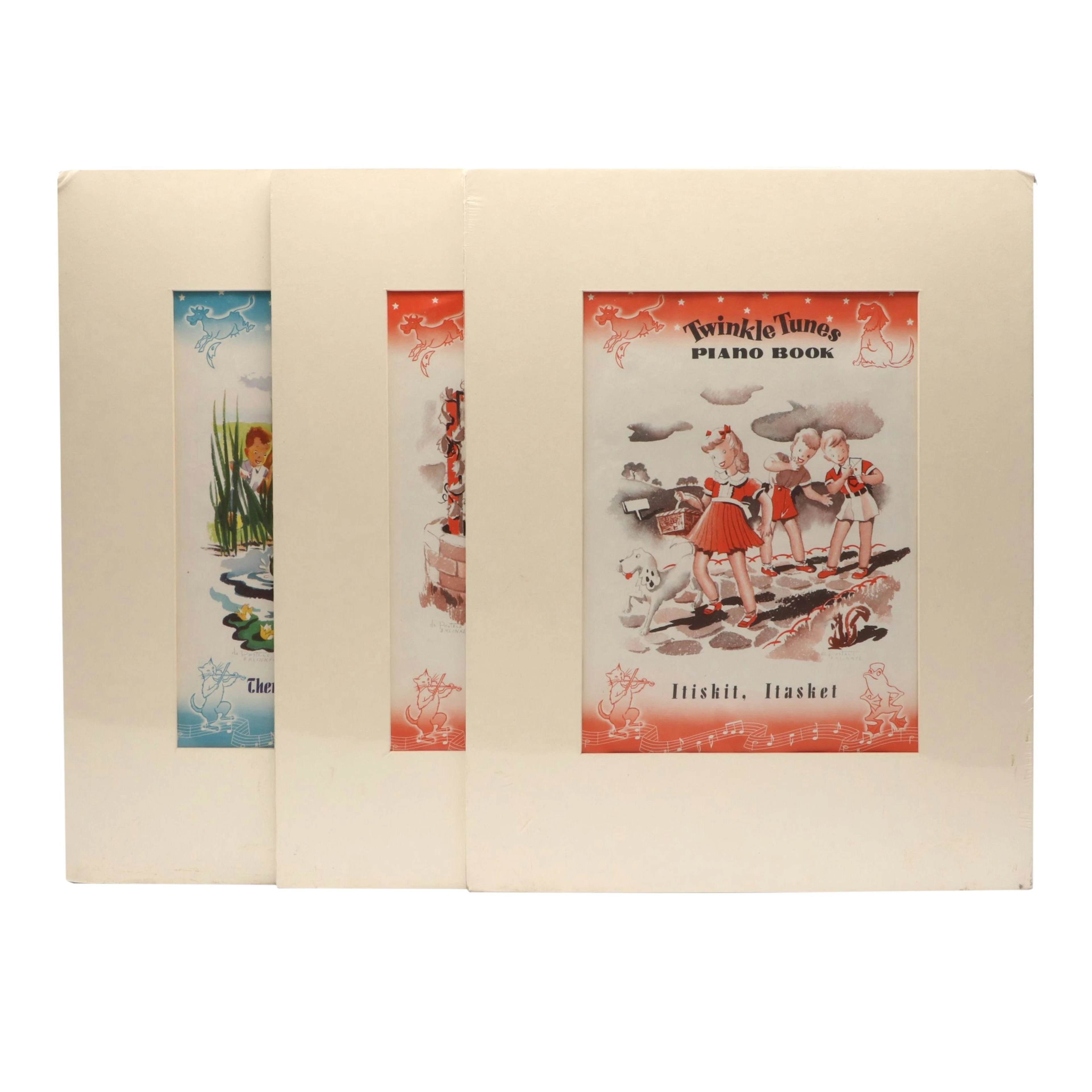 After De Postels & Klinkel Offset Lithograph Twinkle Tunes Piano Book Covers