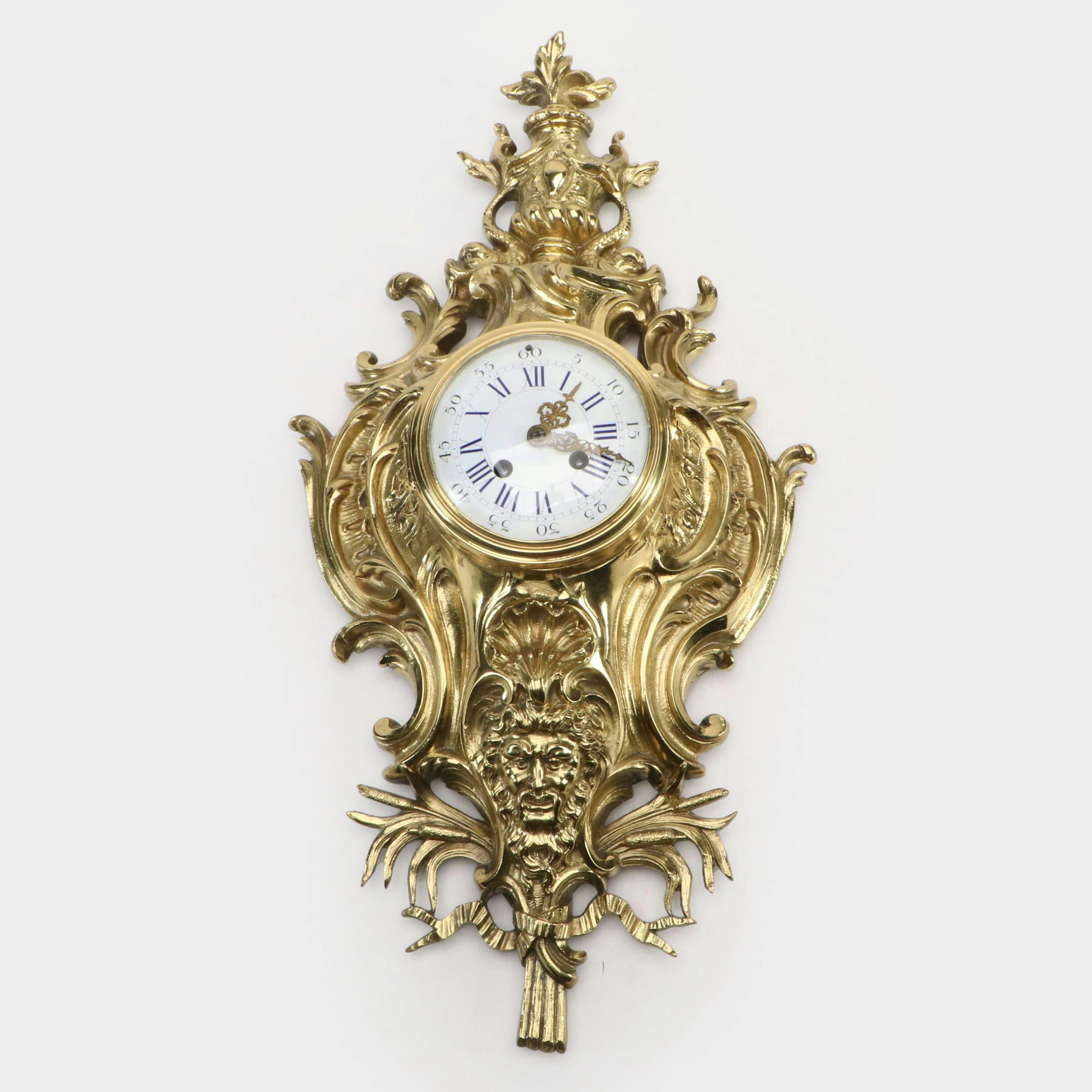 Louis XV Style Ormolu Cartel Clock
