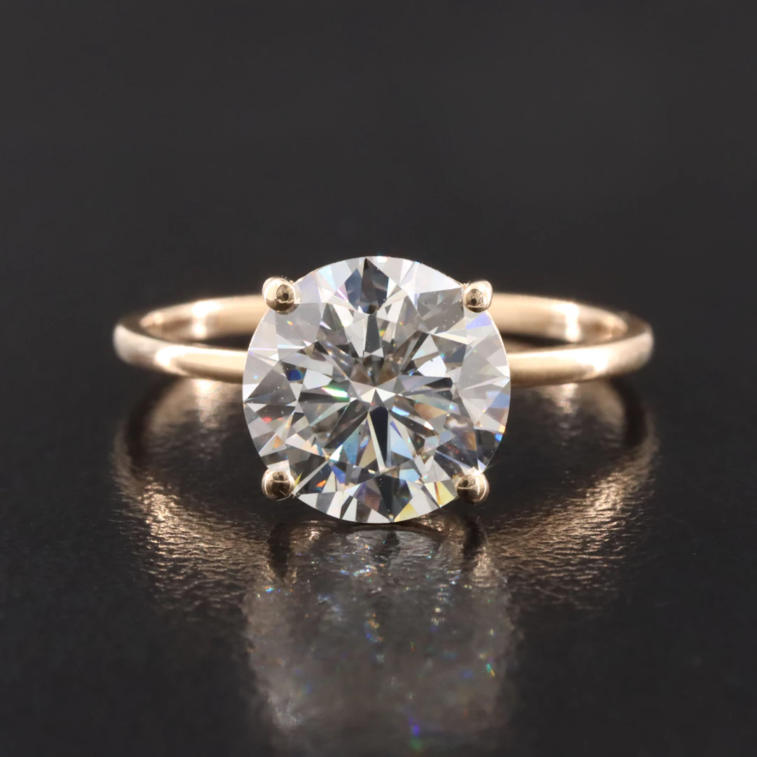14K 2.70 CT Lab Grown Diamond Solitaire Ring with IGI Report
