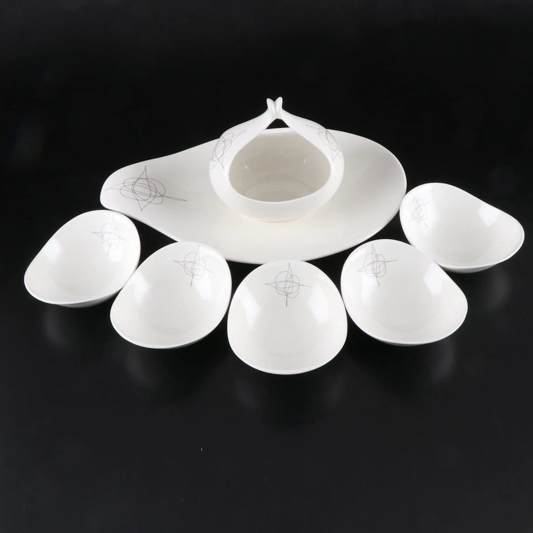 Eva Zeisel for Hall Pottery "Fantasy" Dinnerware and Serving Pieces, 1950s