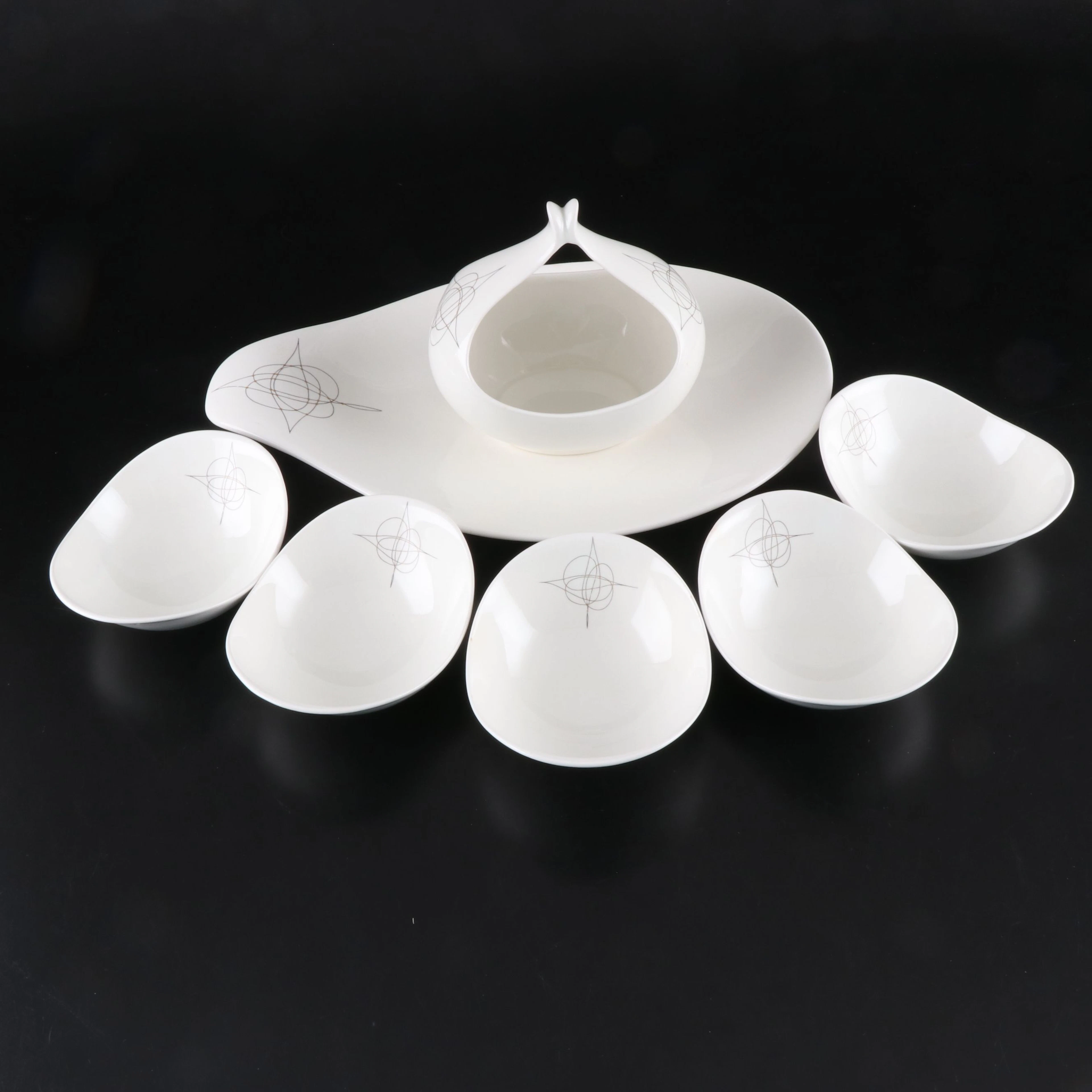 Eva Zeisel for Hall Pottery "Fantasy" Dinnerware and Serving Pieces, 1950s