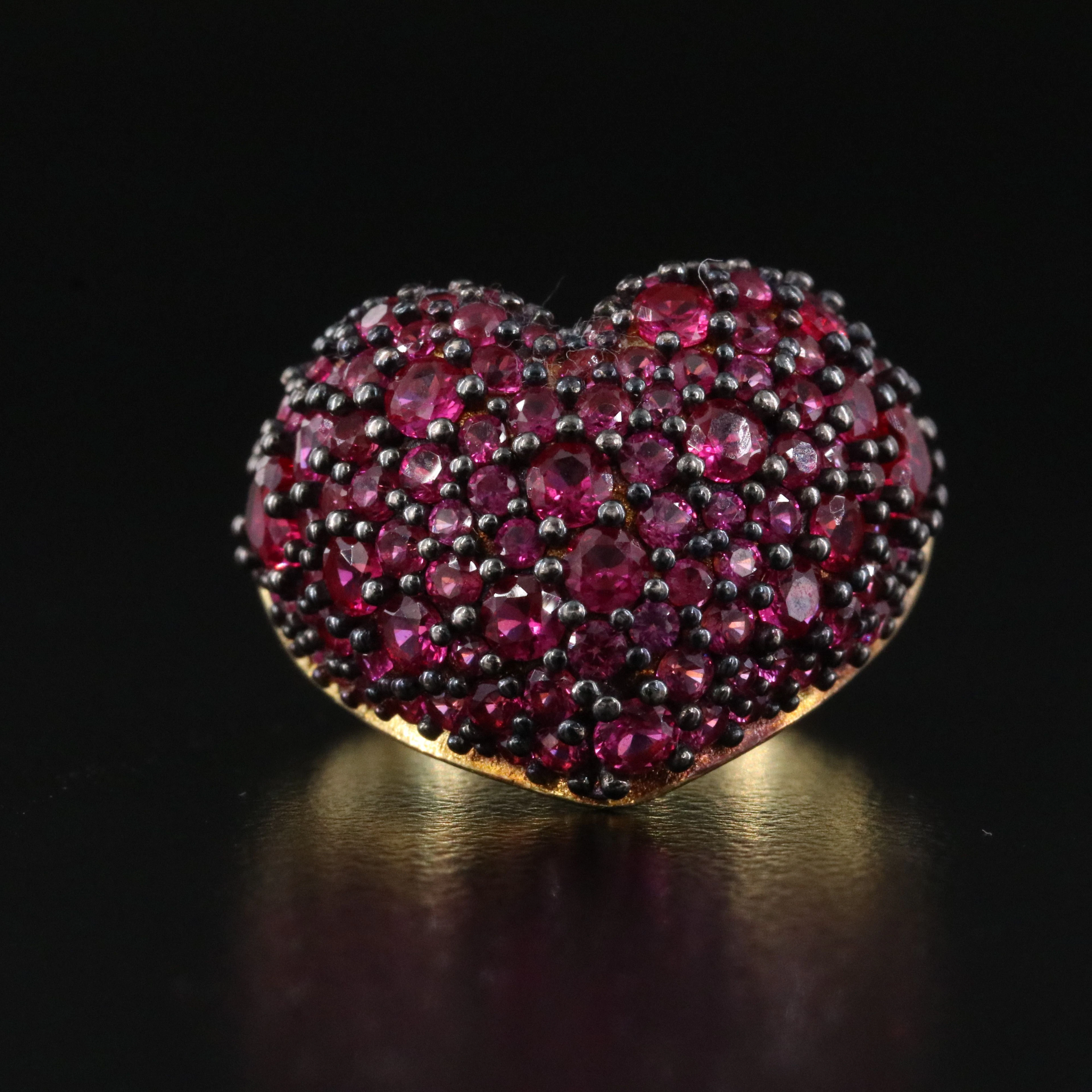 Sterling Ruby Heart Ring