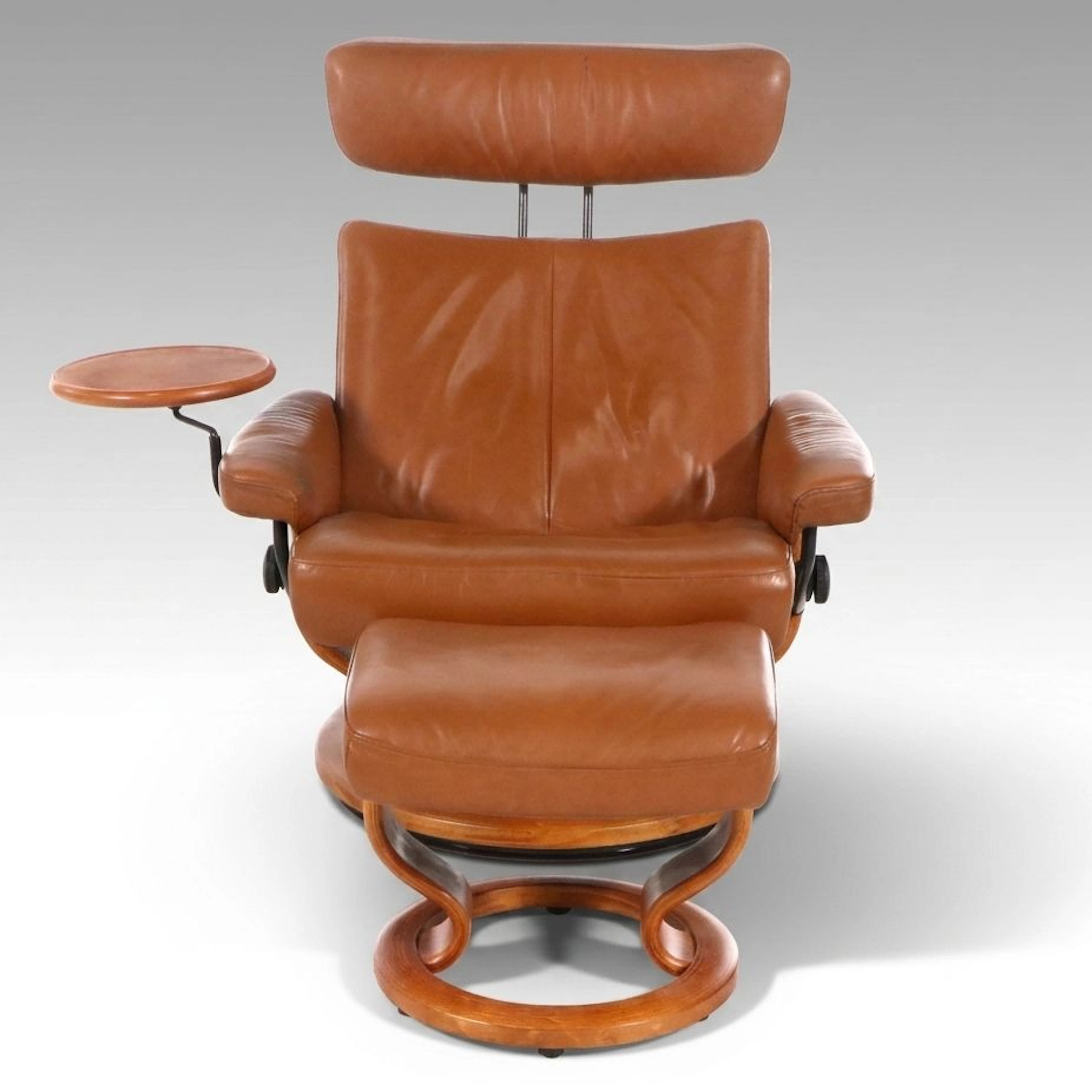 Ekornes Danish Modern Stressless Lounge Chair and Ottoman