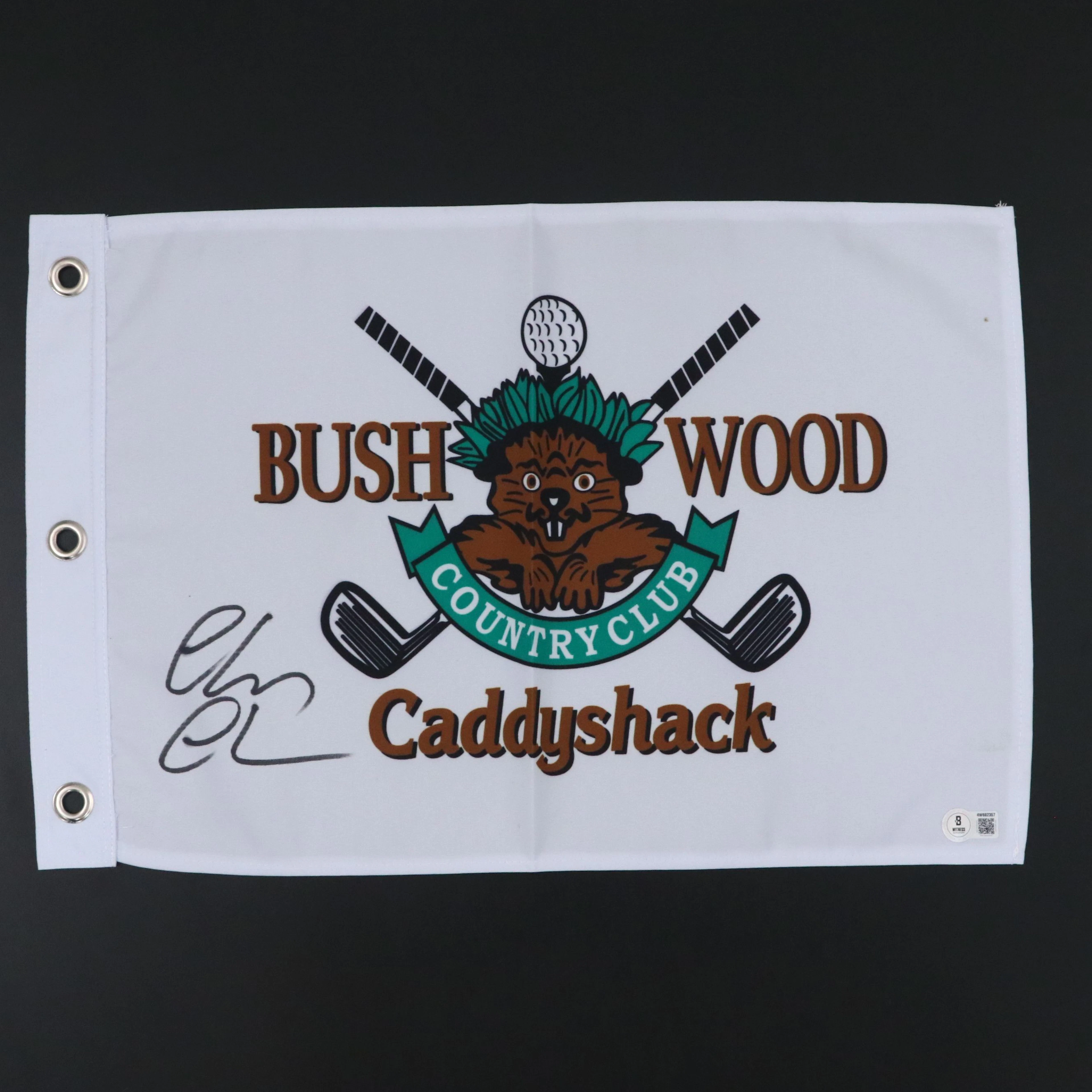 Chevy Chase Signed Bush Wood Country Club "Caddyshack" Golf Flag, Beckett
