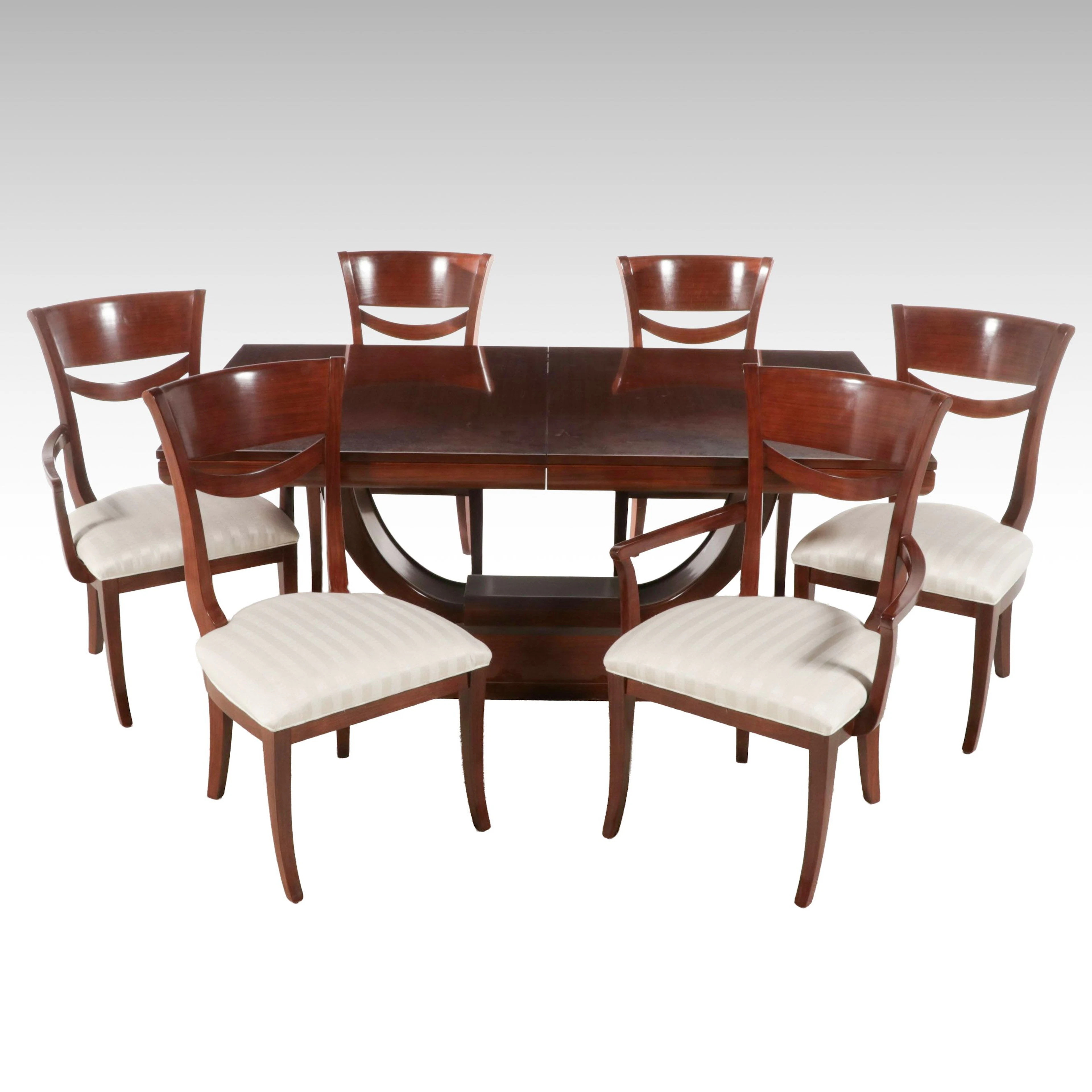 Leda Furniture French Art Deco Style Rosewood Dining Set
