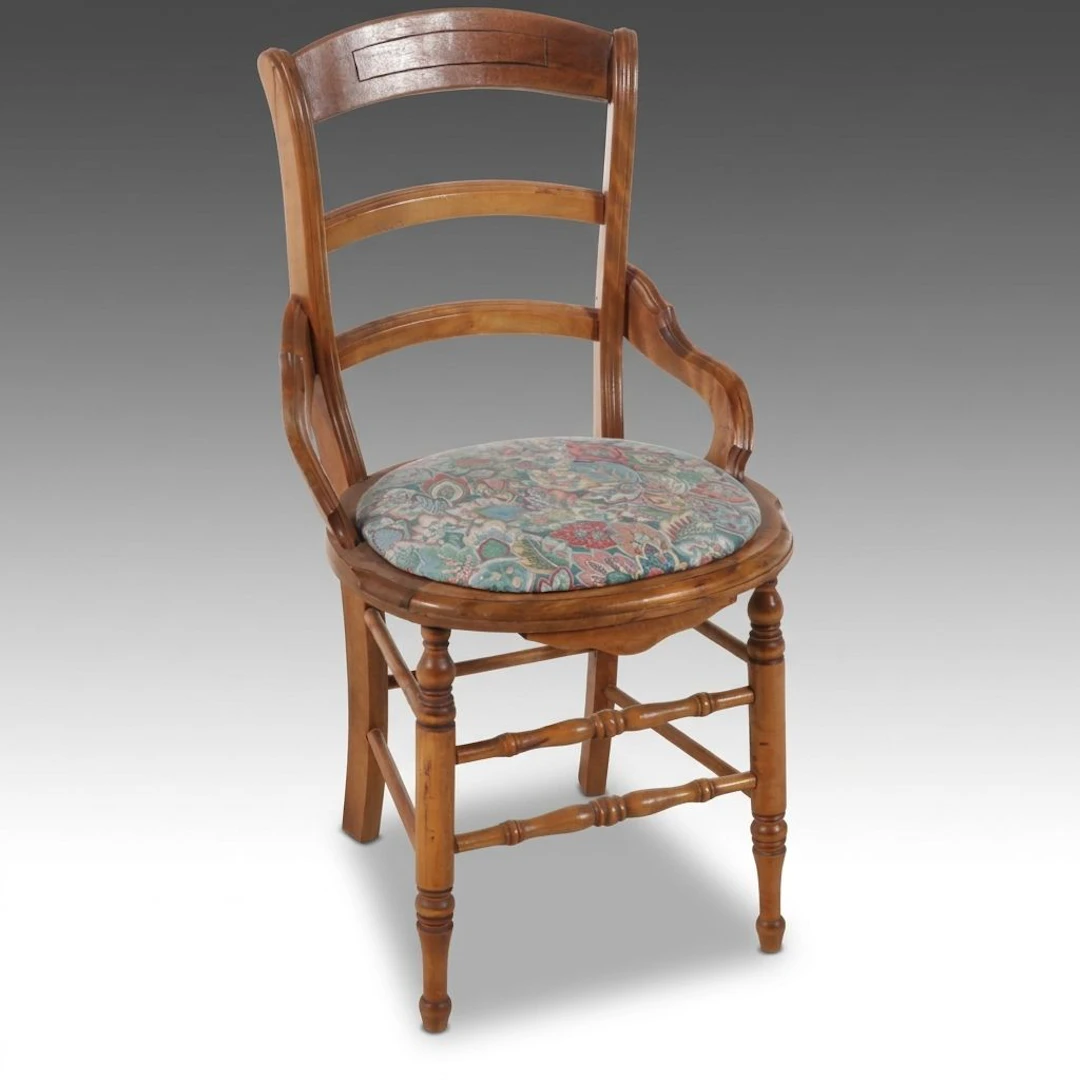 Victorian Walnut Parlor Chair, Late 19th/Early 20th Century