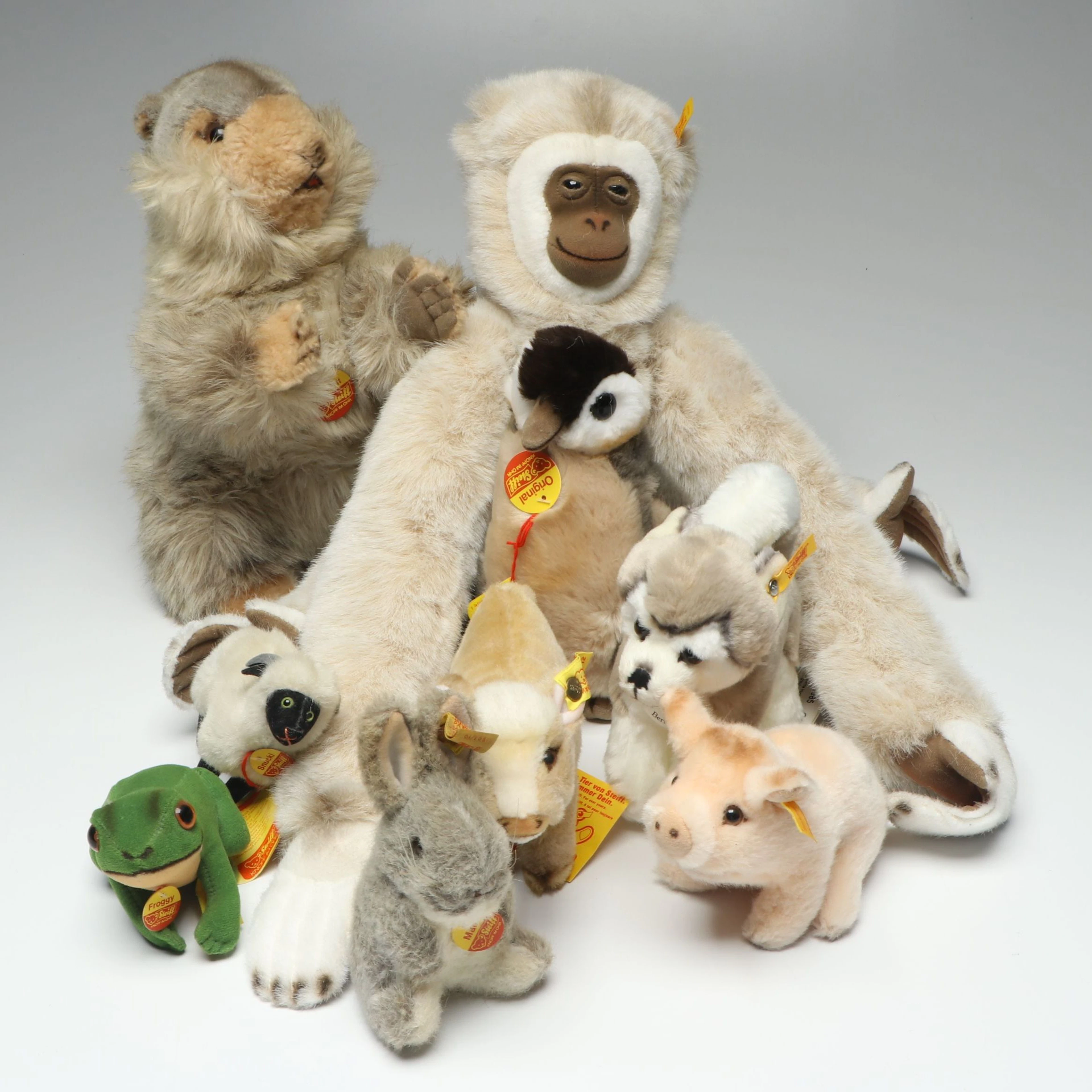 Steiff "Bernie," "Bongo," "Froggy" and More German Stuffed Animals