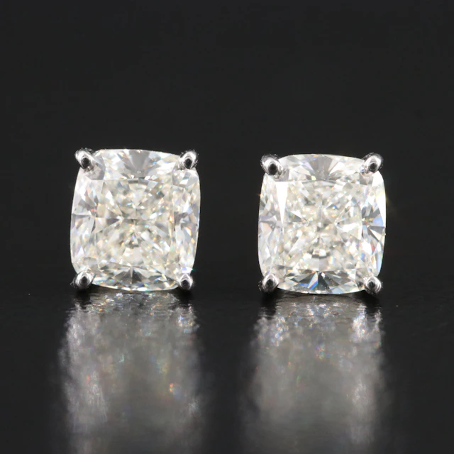 Platinum 1.82 CTW Diamond Earrings with GIA Reports