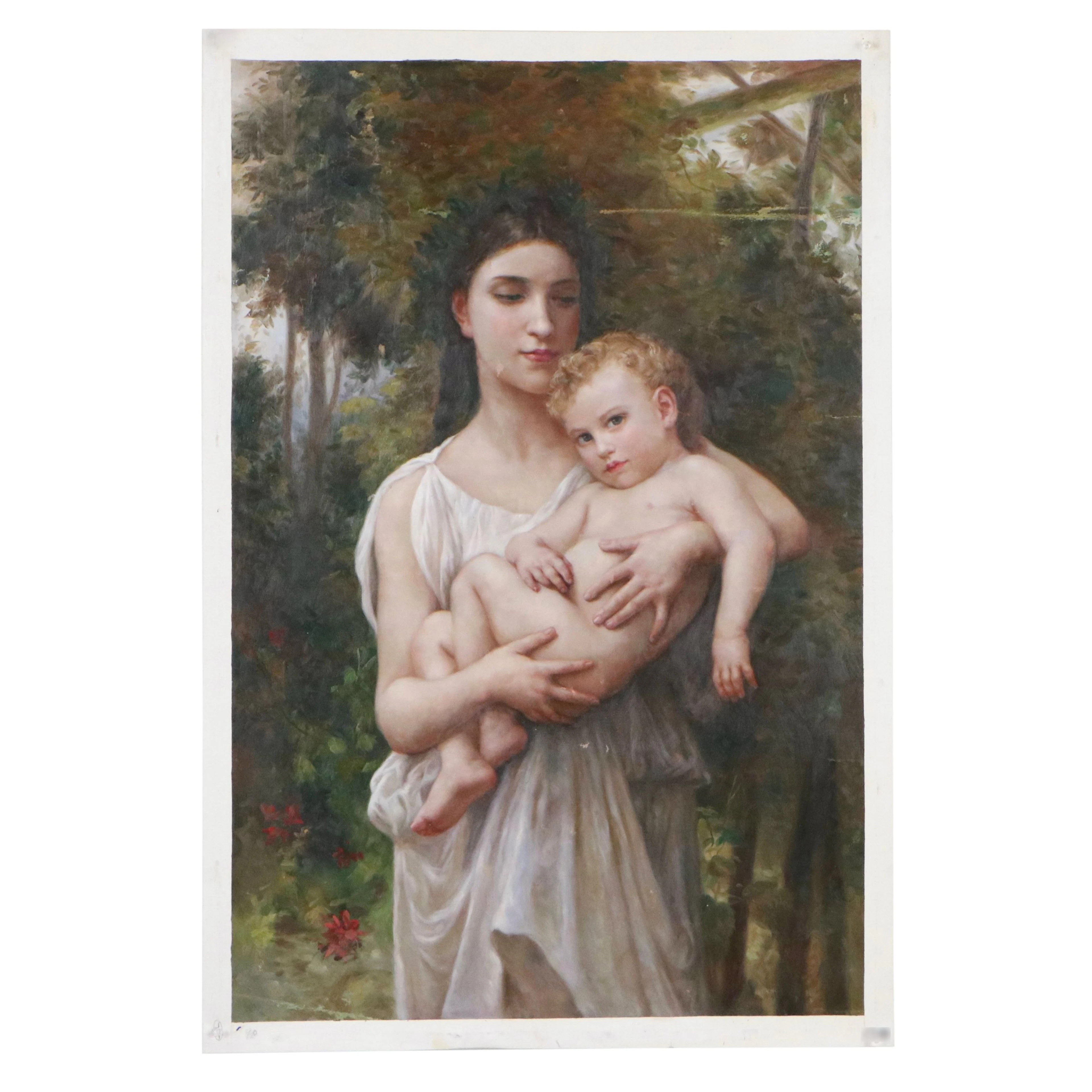 Copy Oil Painting After William-Adolphe Bouguereau "The Younger Brother"